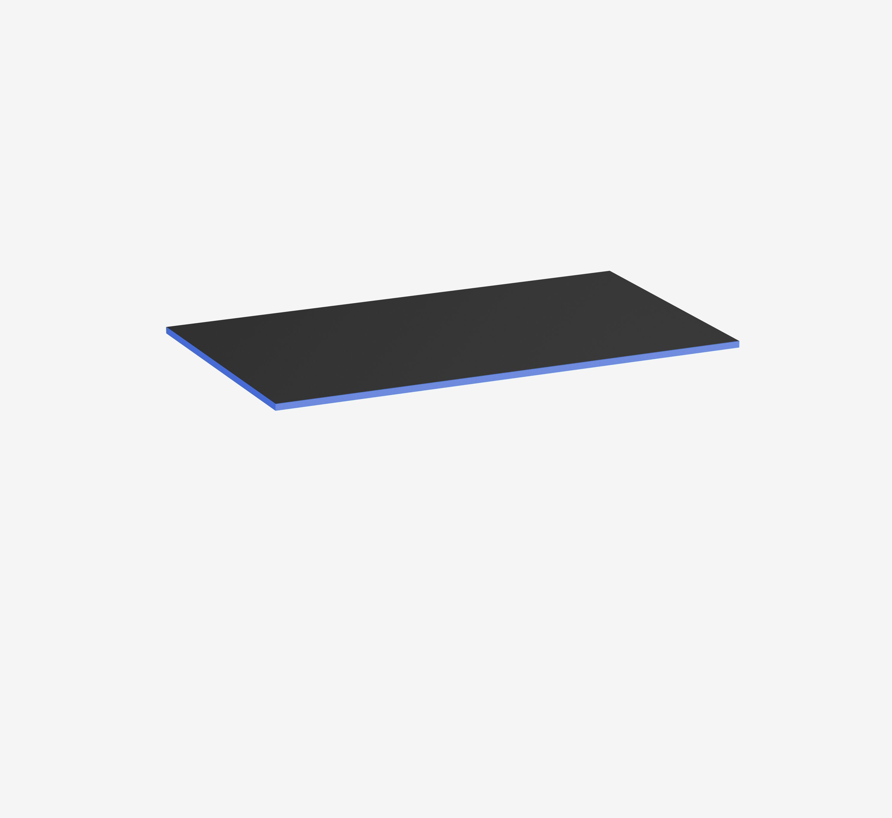 Gaming Tafelblad Rechthoek, Zwart, Klassiek, 1400 x 800 x 19 mm, Rand Royal Blue