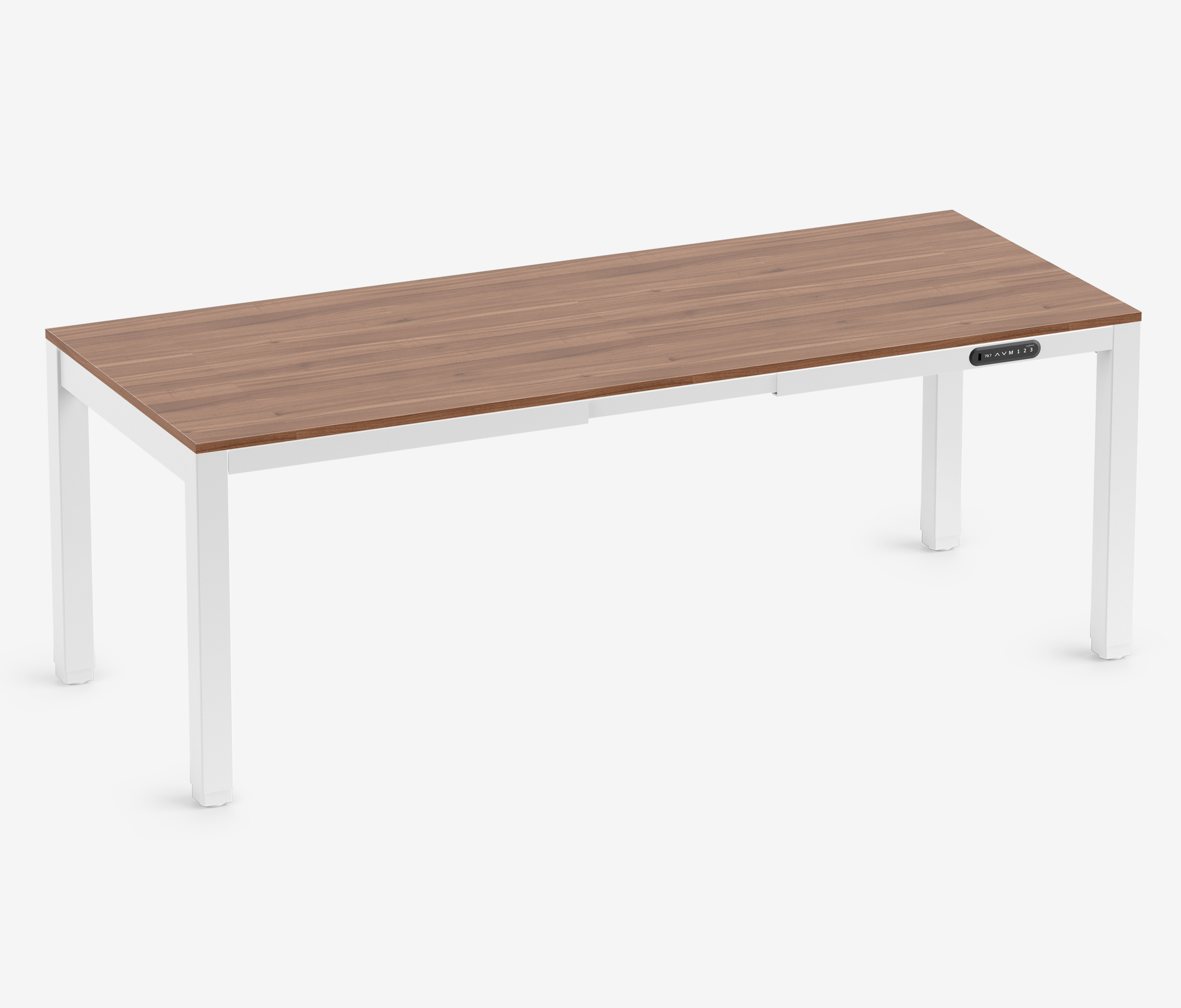 PRIMUS 4-Poots Bureau Wit Notenhout 2000 x 800 x 25 mm
