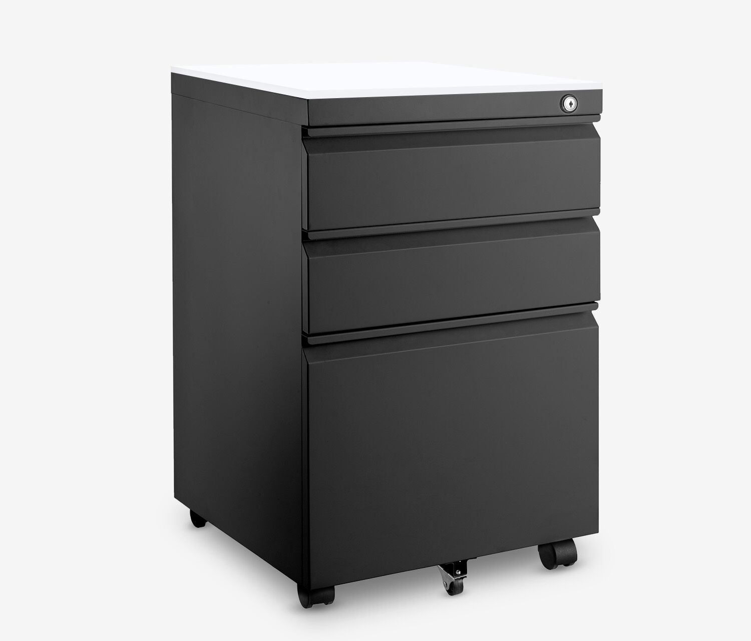 Metalen rolcontainer Zwart Wit