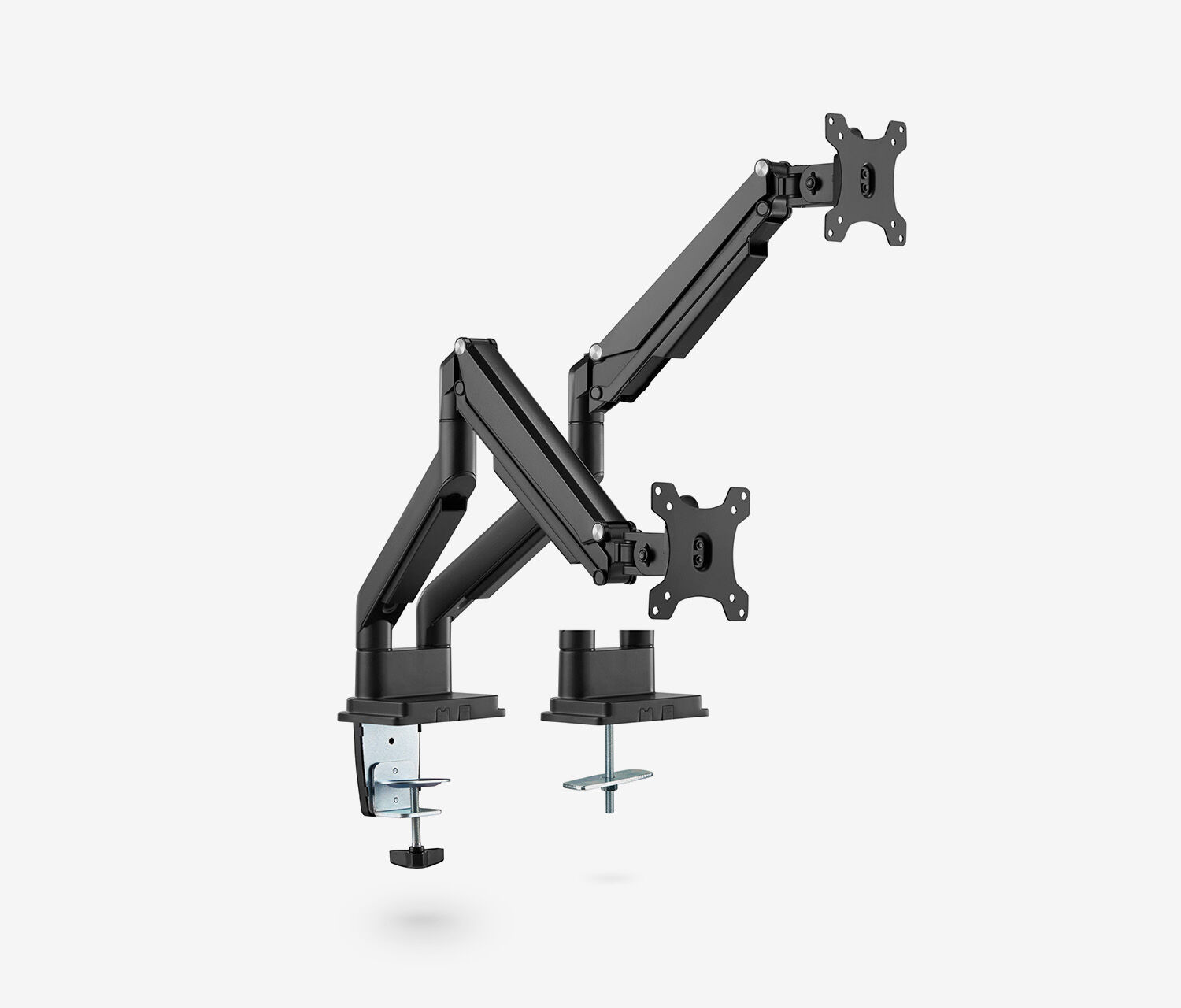 Dubbele gasveer monitorarm - zwart