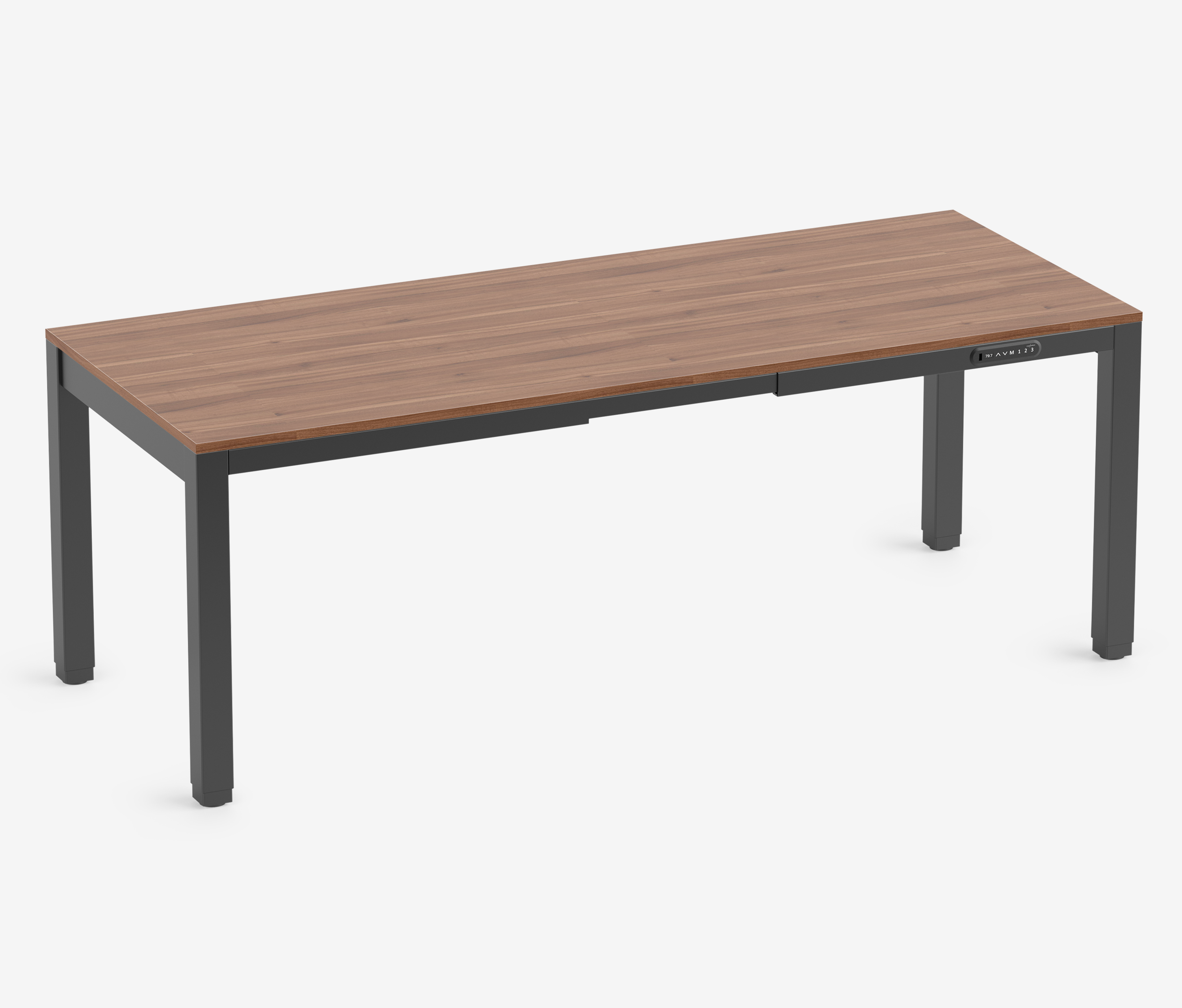 PRIMUS 4-poot bureau Zwart Notenhout 2000 x 800 x 25 mm