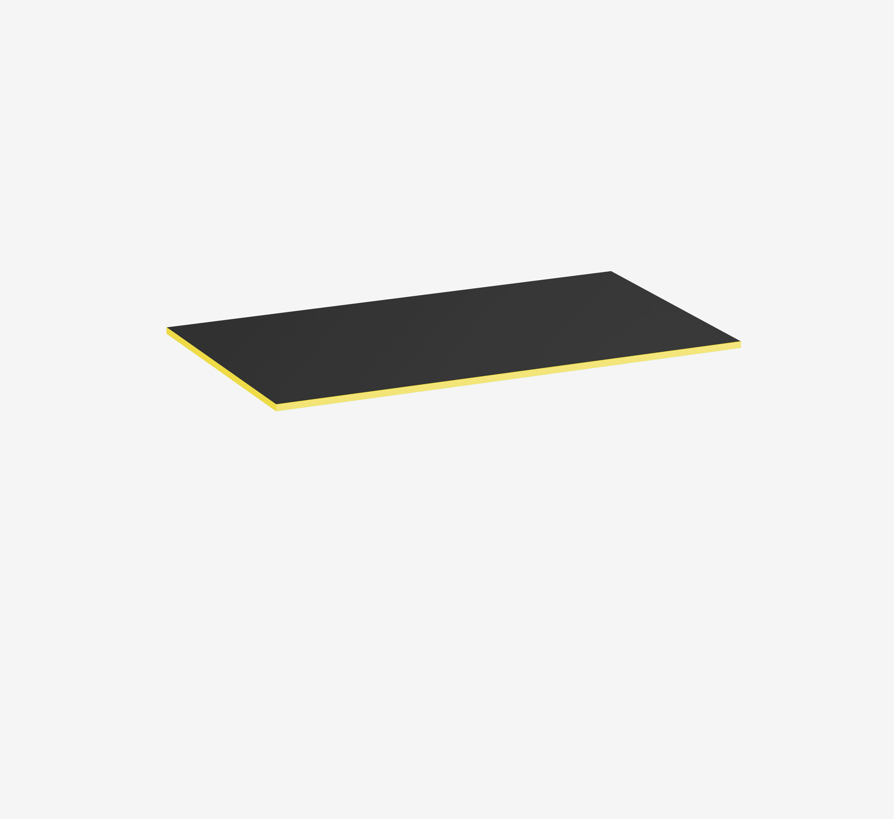 Gaming Tafelblad Rechthoek, Zwart, Klassiek, 1400 x 800 x 19 mm, Rand Yellow Cab
