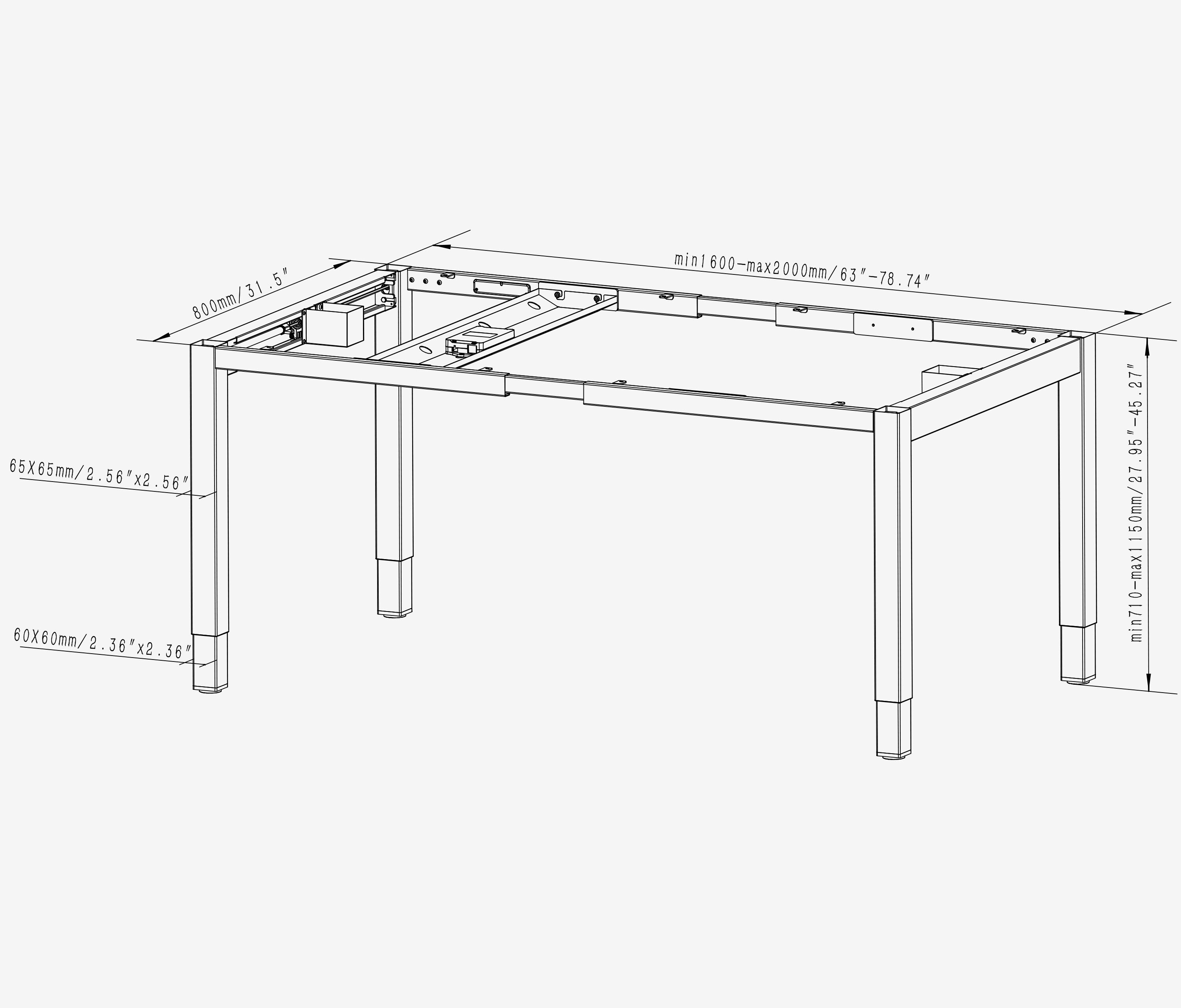 Primus 4-poot tafelframe Zwart 80