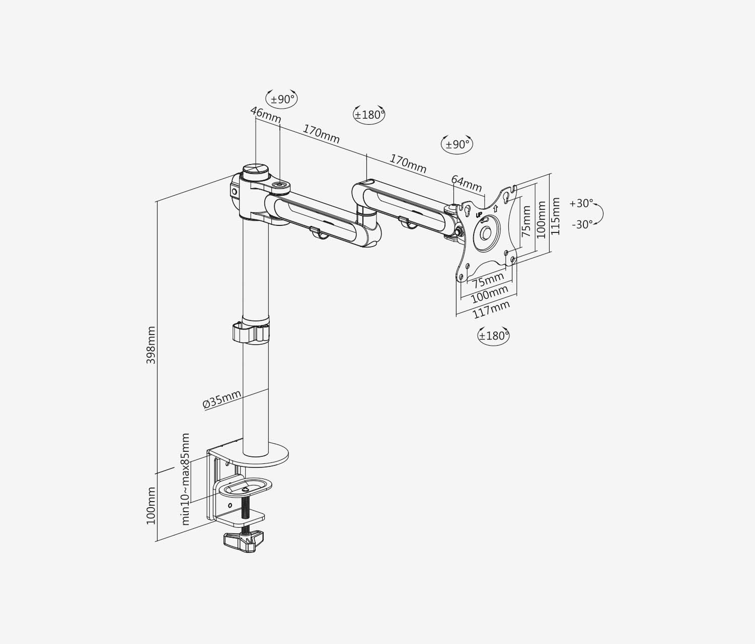 Enkele monitorarm