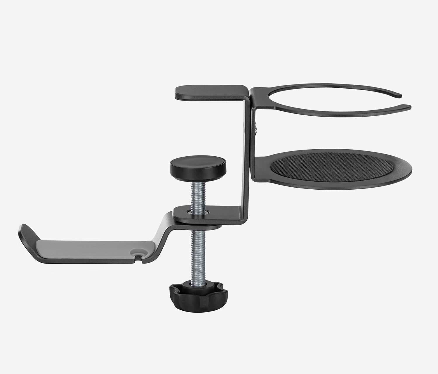 Headset houder met geïntegreerde bekerhouder