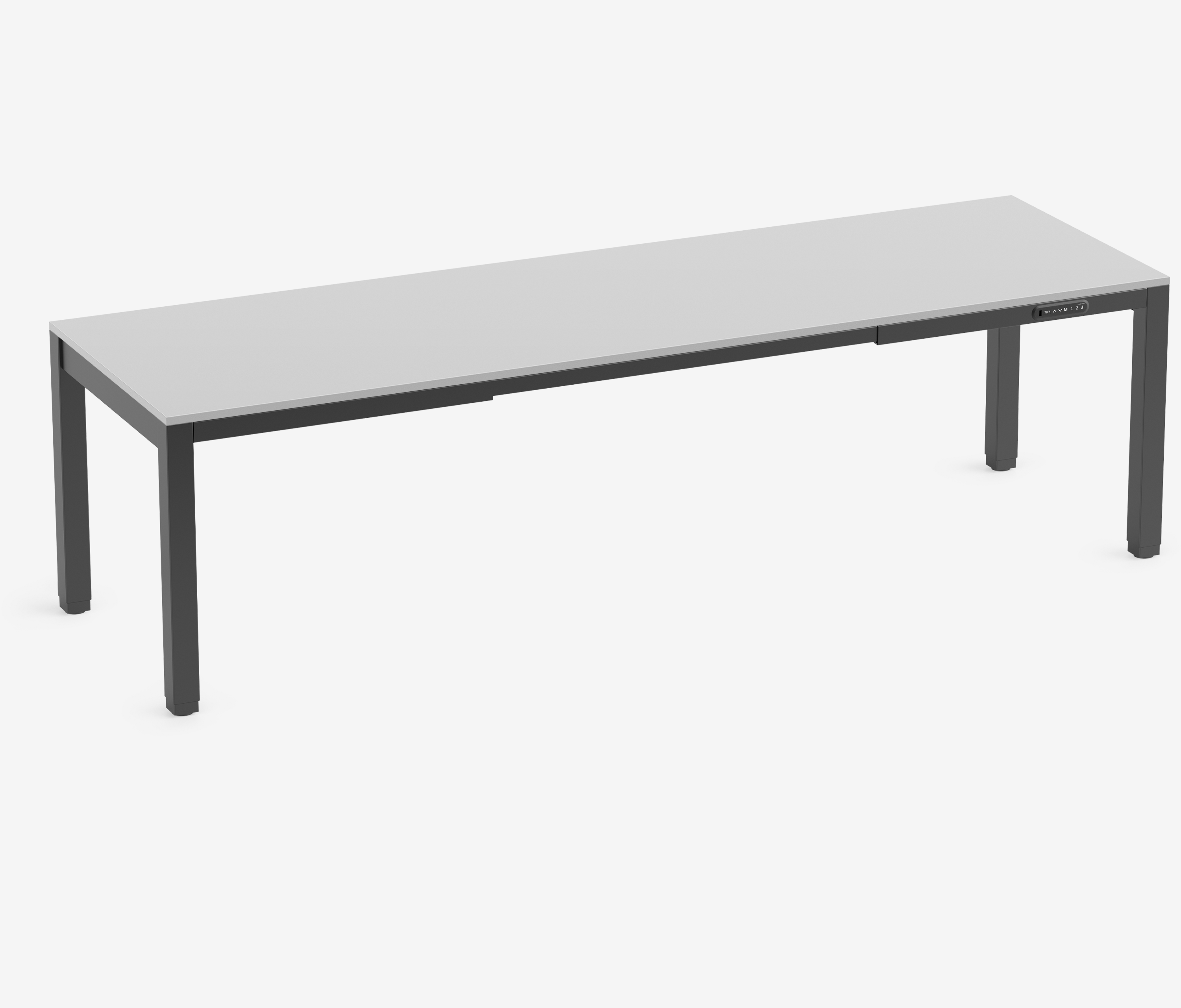 PRIMUS 4-poot bureau Zwart Lichtgrijs 2600 x 800 x 25 mm