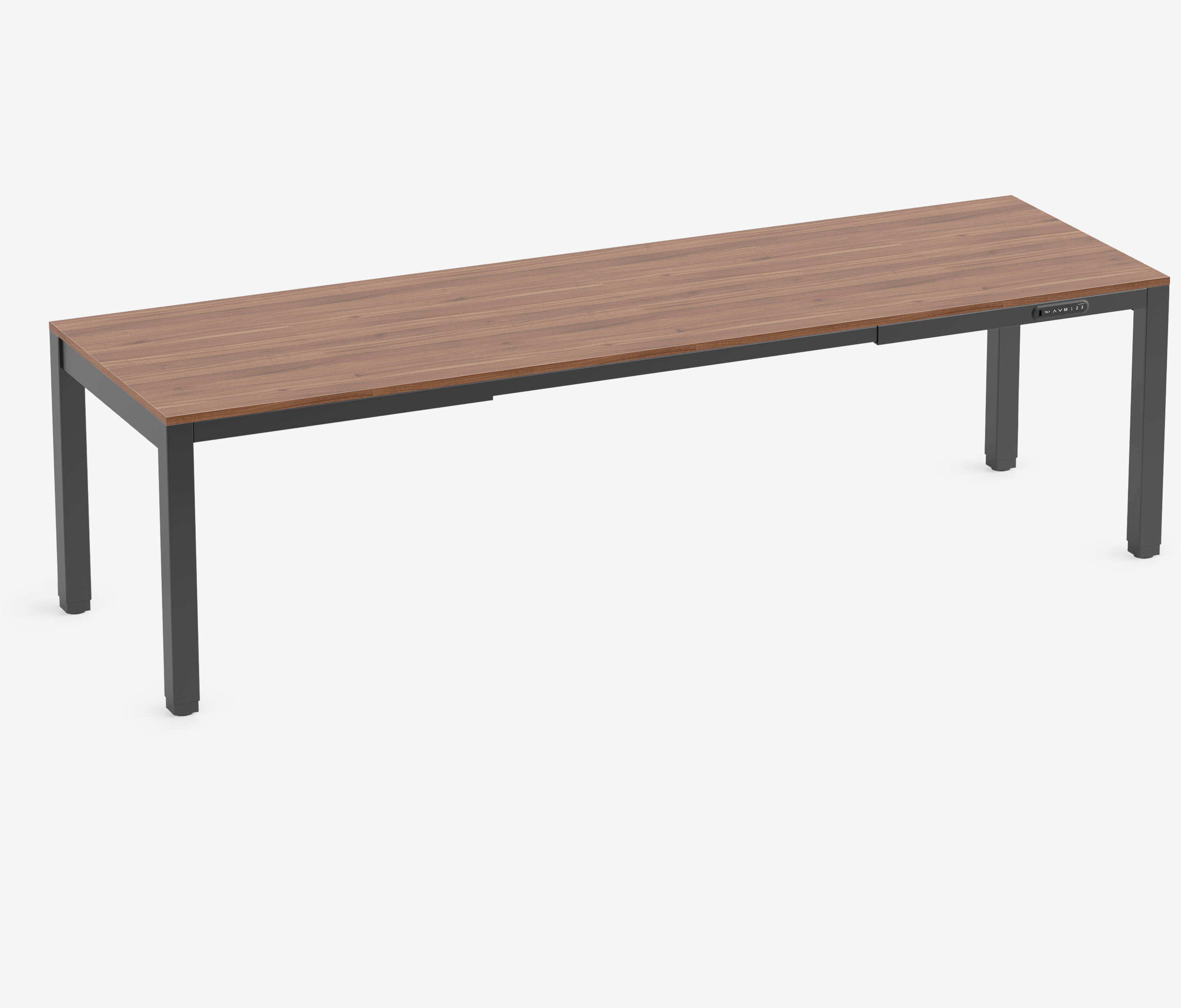 PRIMUS 4-poot bureau Zwart Walnoot 2600 x 800 x 25 mm