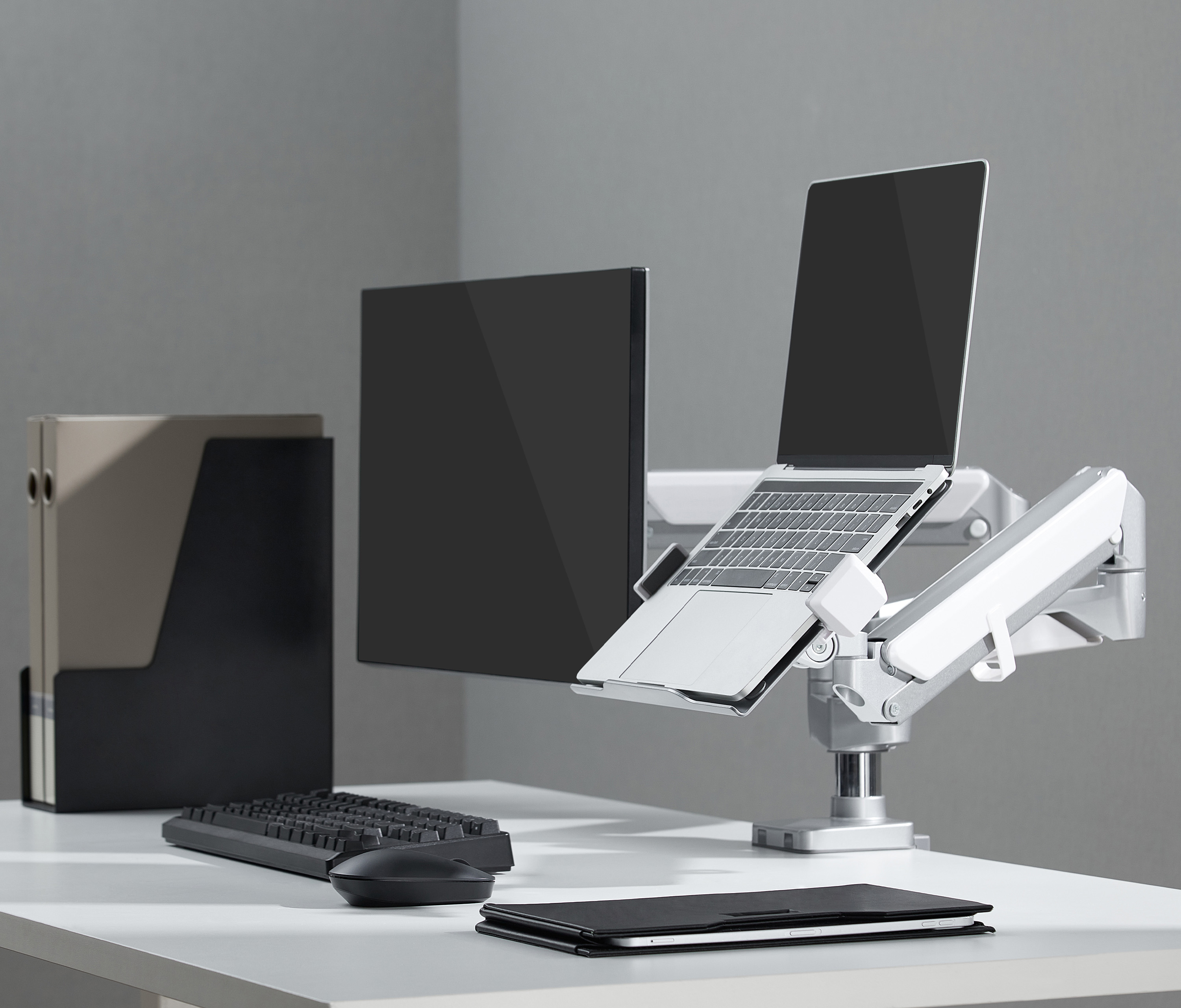Laptophouder voor VESA-monitorarmen