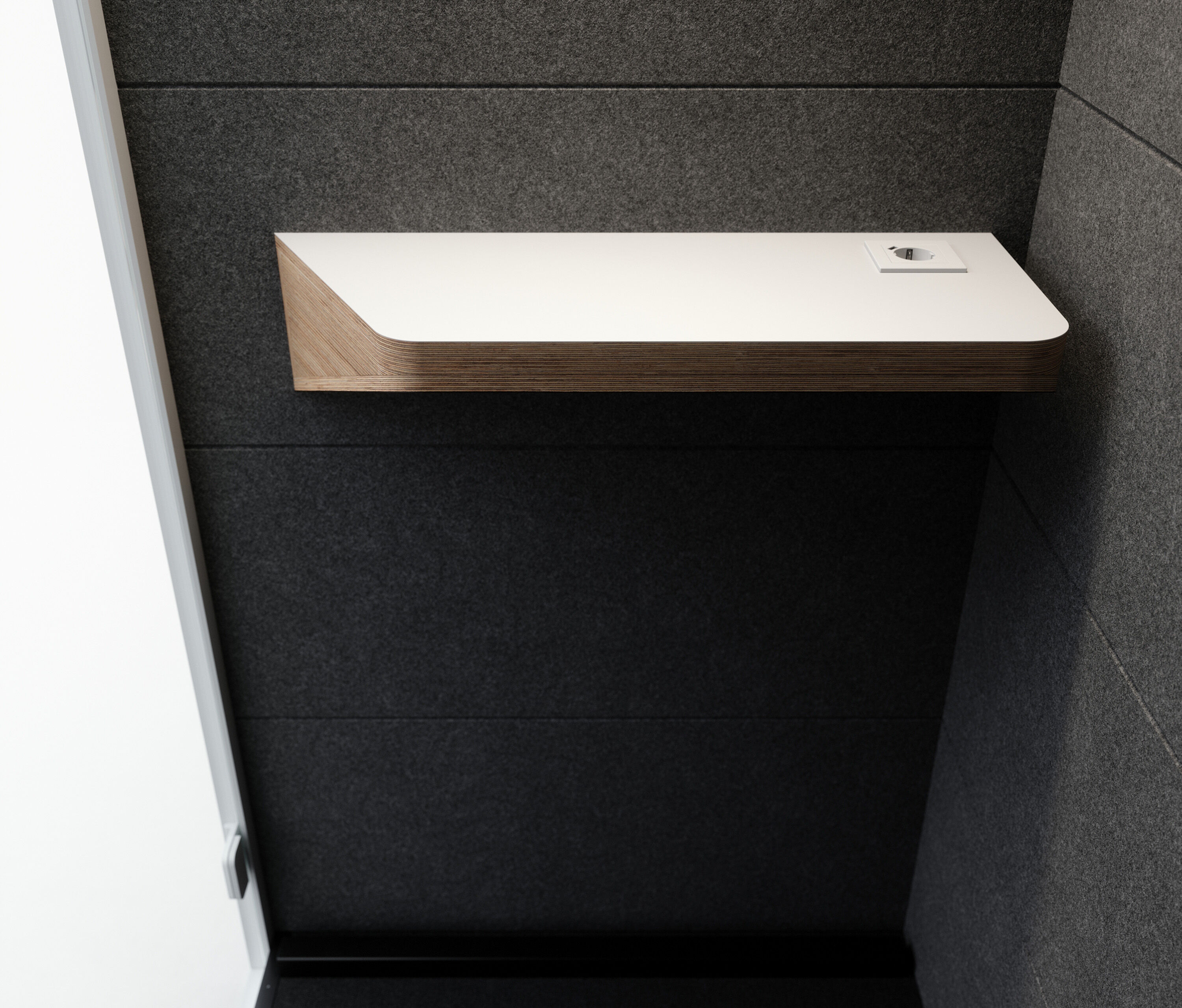 Telefooncel Single Wit Zwart Koffie Standaard