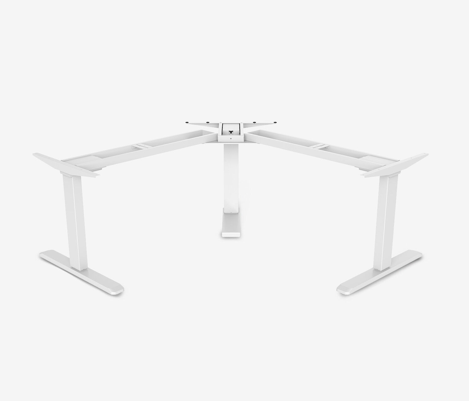 PRIMUS Hoekbureau, frame wit, tafelblad 2000/800 x 1780/800 x 25 mm lichtgrijs