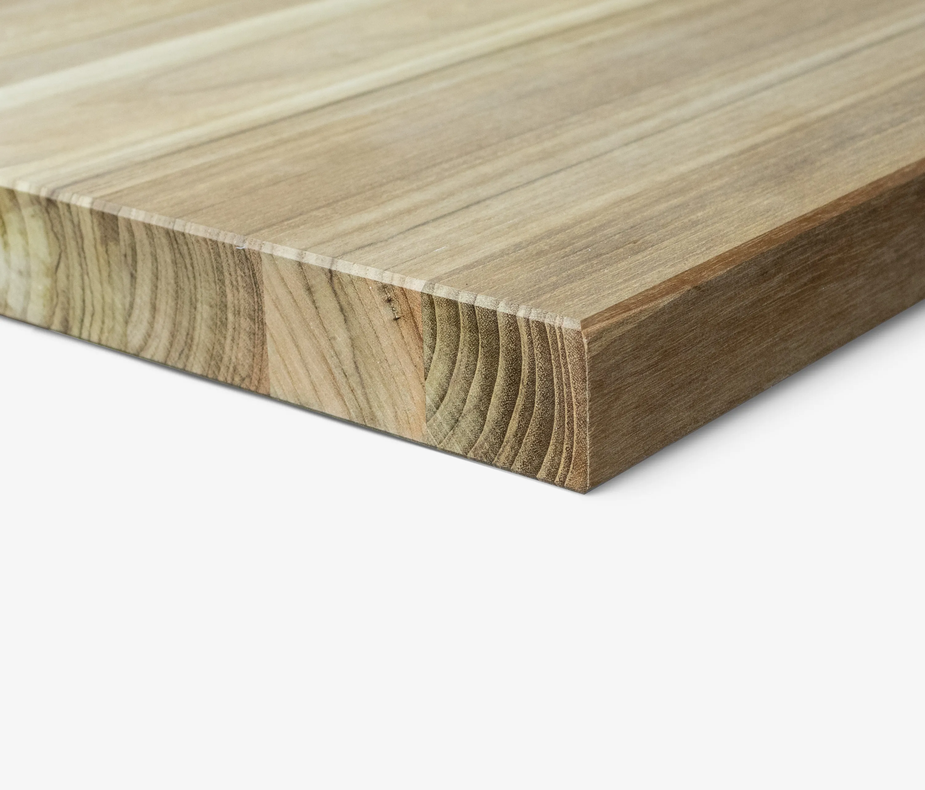 Teak tafelblad met doorlopende latten