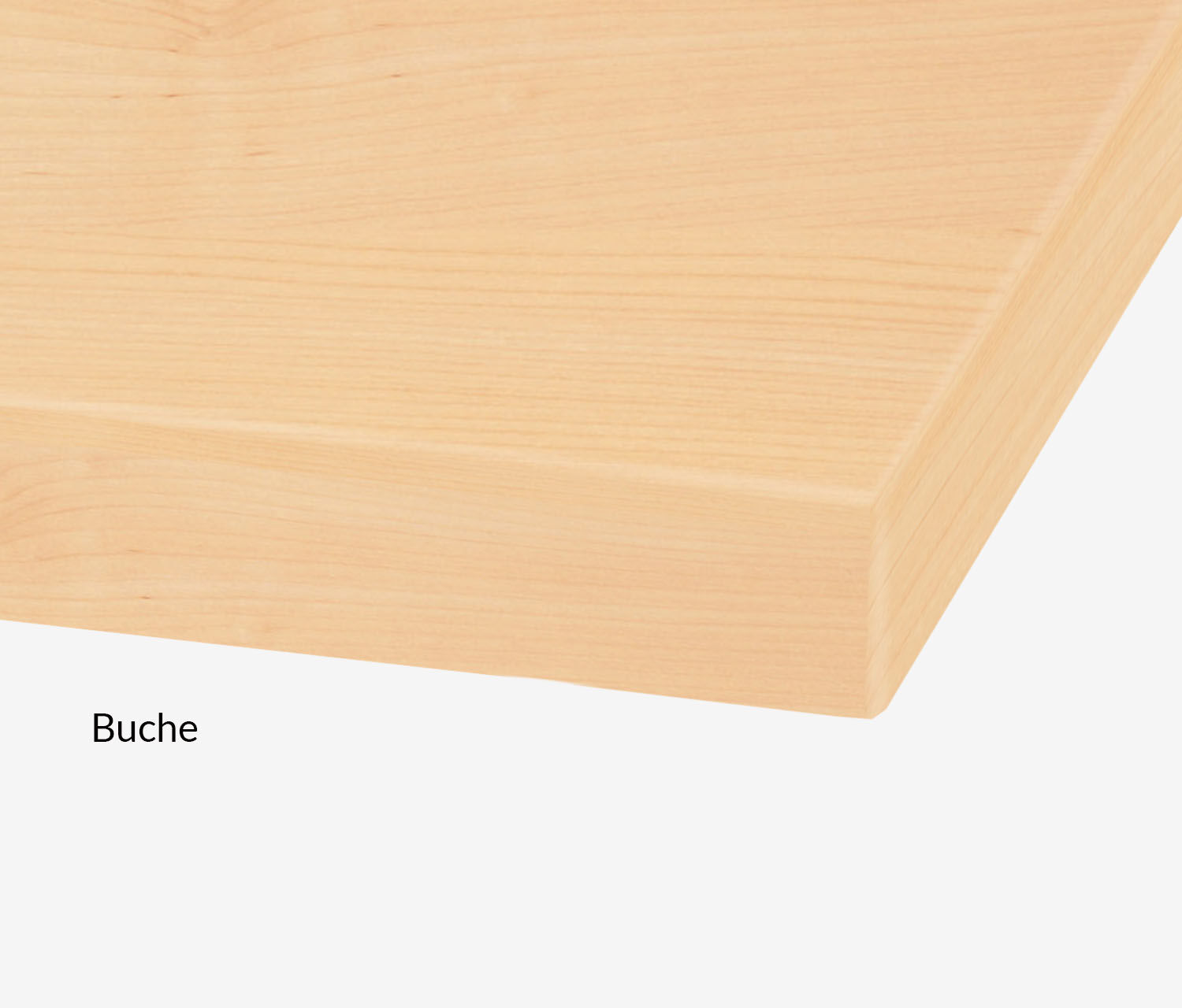 Vrijvormig tafelblad met melamine decor beuken, 1600 x 800/1000 x 25 mm