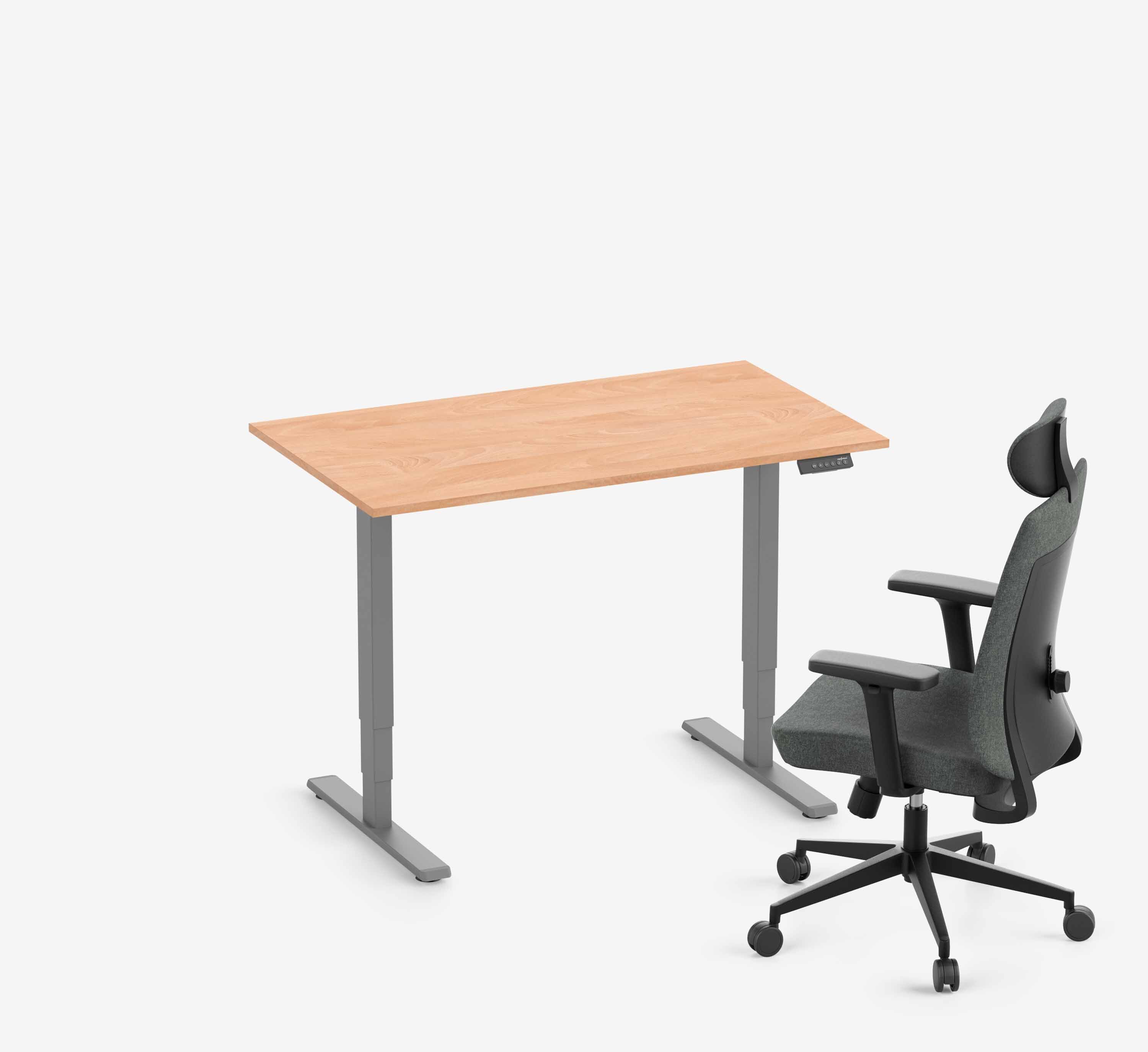 FOKUS + Stoel Grijs Beuken Normaal 1200 x 70 x 19 mm