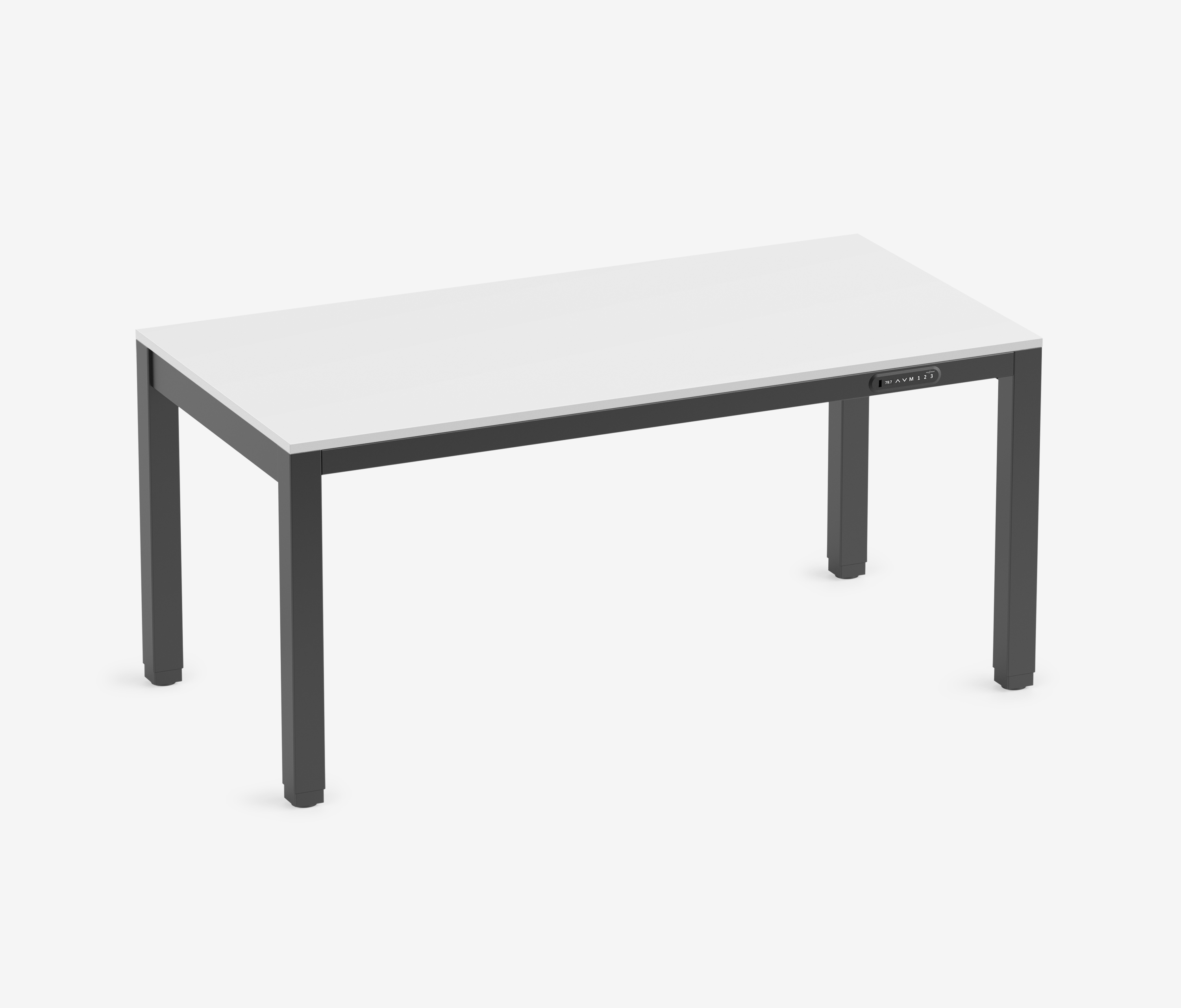 PRIMUS 4-Poots Bureau Zwart Topwit 1600 x 800 x 25 mm