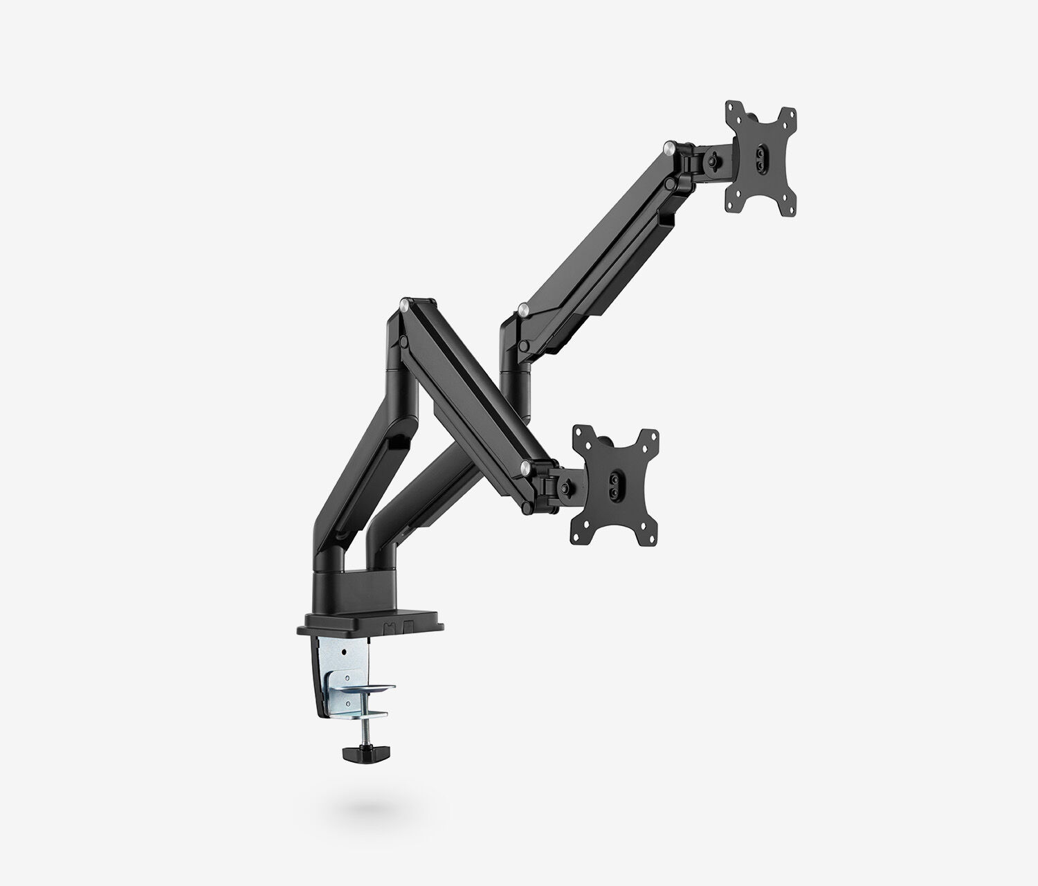 Dubbele gasveer monitorarm - zwart