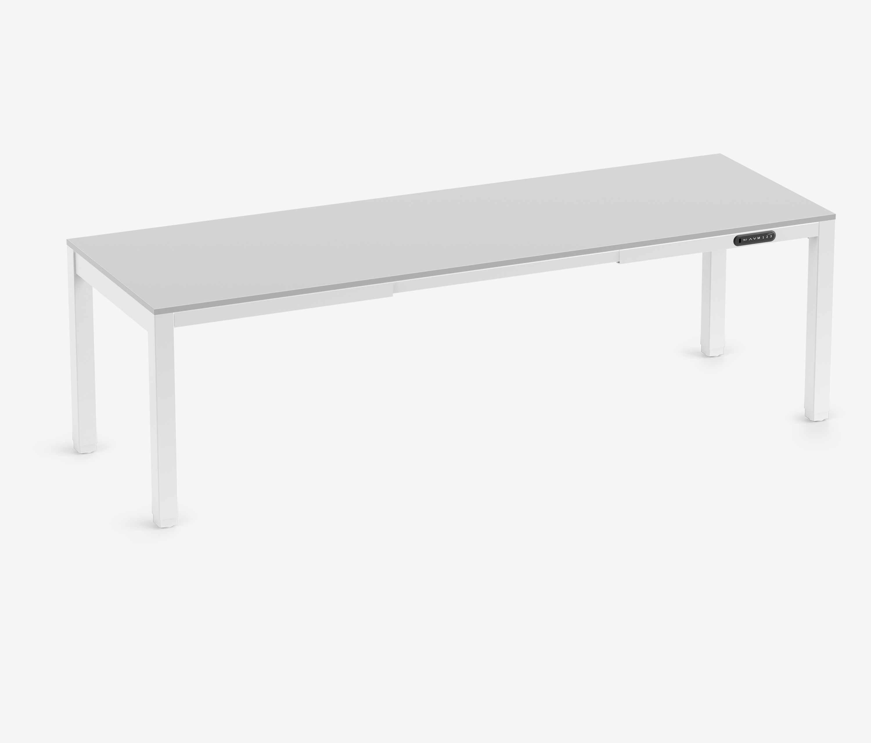 PRIMUS 4-poot bureau Wit Lichtgrijs 2400 x 800 x 25 mm