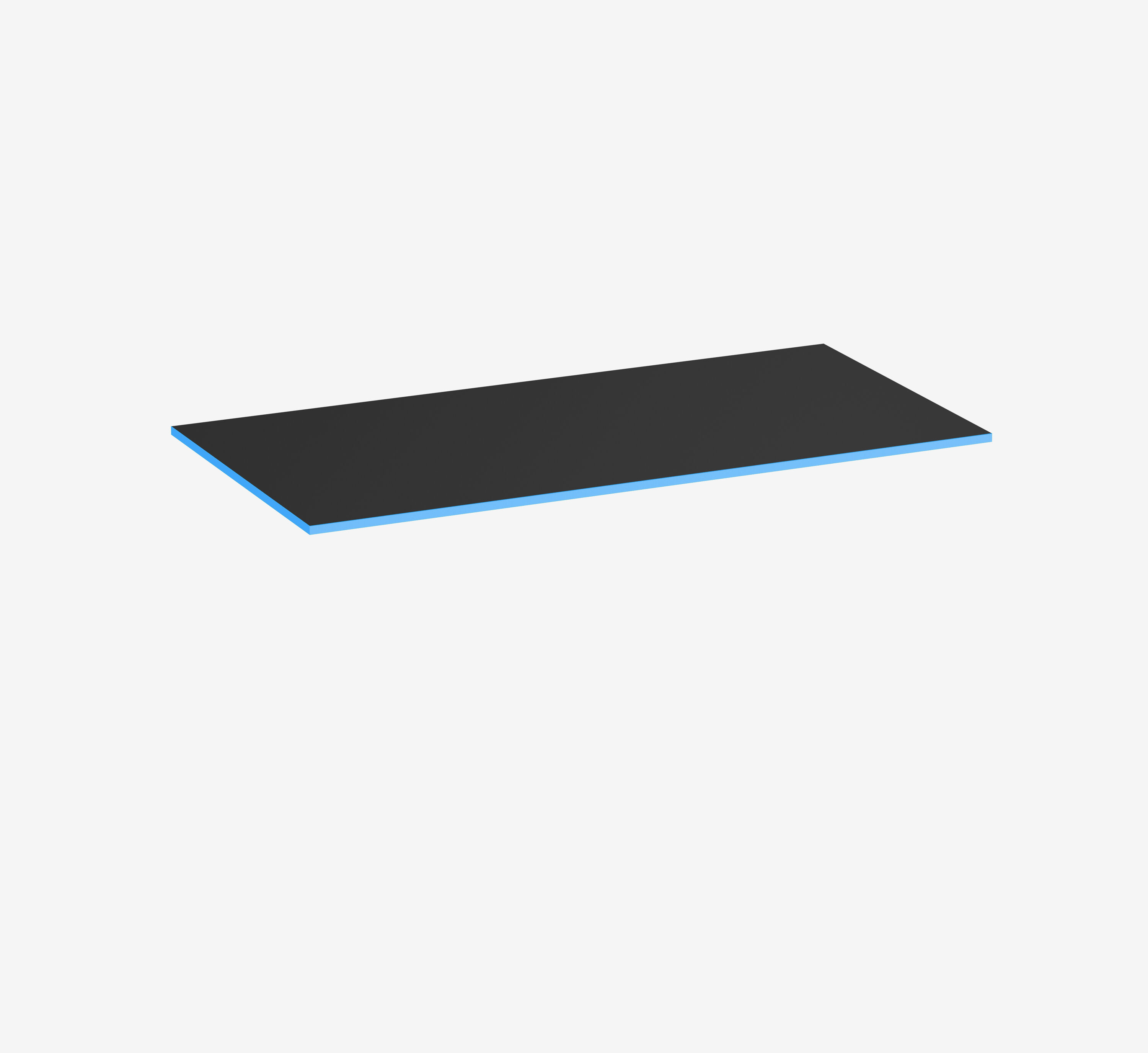 Gaming Tafelblad Rechthoek, Zwart, Klassiek, 1600 x 800 x 19 mm, Rand Ocean