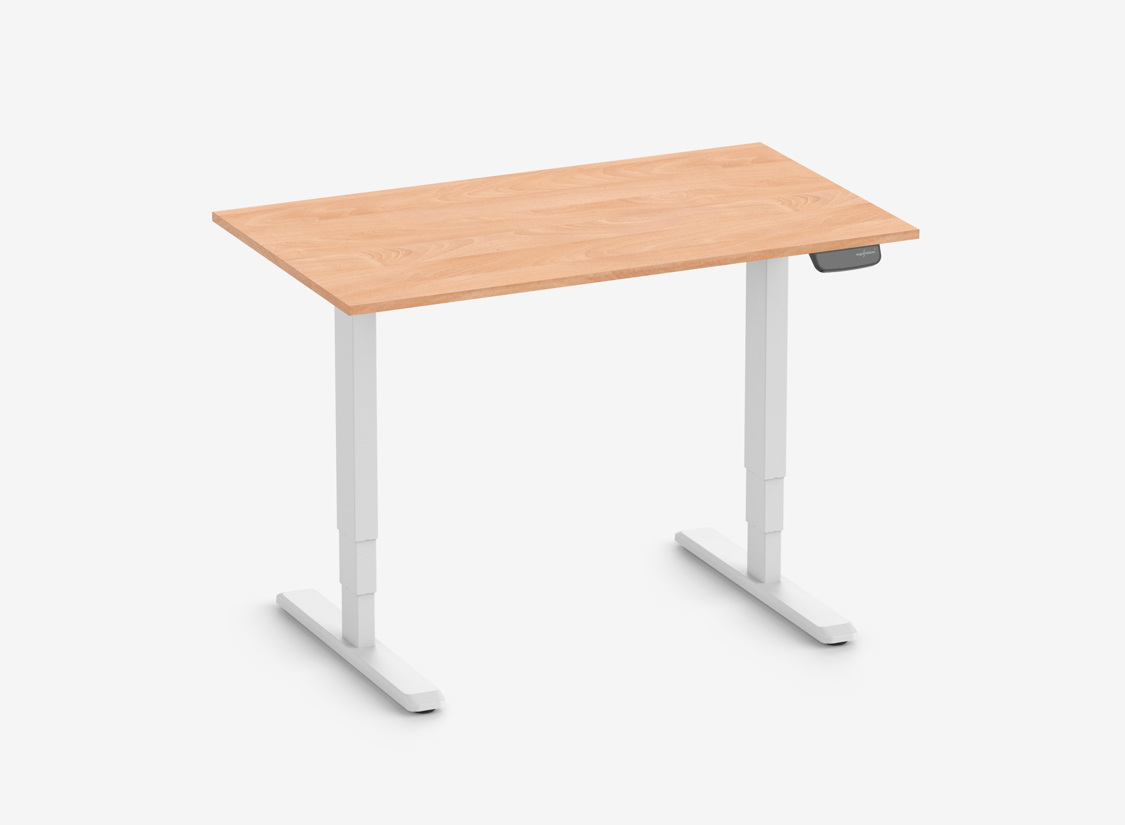 PRIMUS Rechthoekig bureau, frame wit, tafelblad 1200 x 700 x 19 mm beukenhout