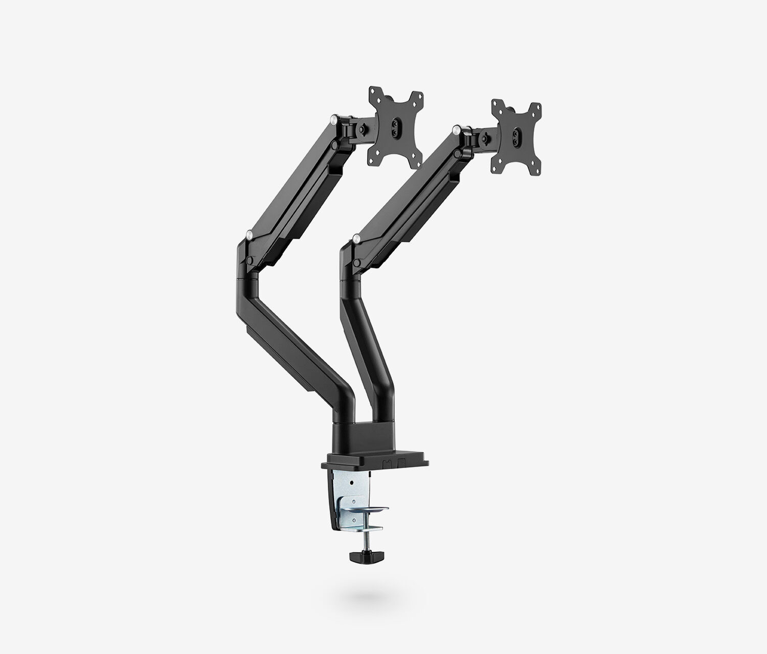 Dubbele gasveer monitorarm - zwart