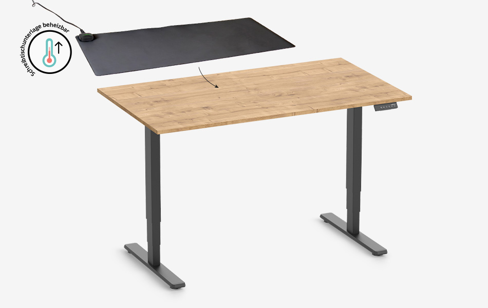 FOKUS bureau + verwarmd bureauonderlegger