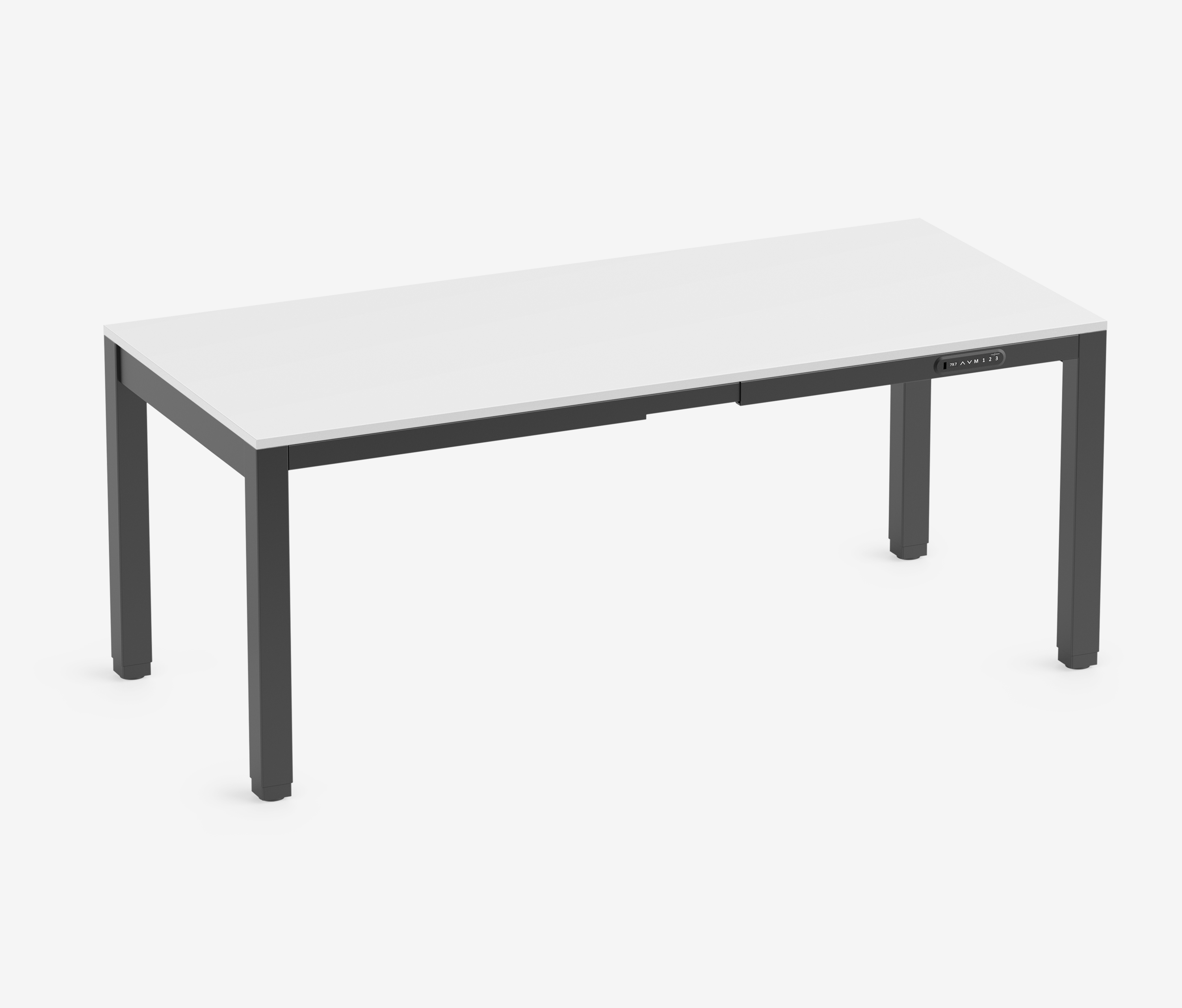 PRIMUS 4-poot bureau Zwart Topwit 1800 x 800 x 25 mm