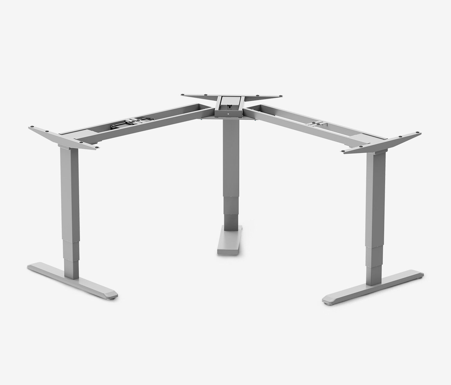 PRIMUS Hoekbureau, Frame Grijs, Tafelblad 1500 x 800 x 25 mm Beukenhout