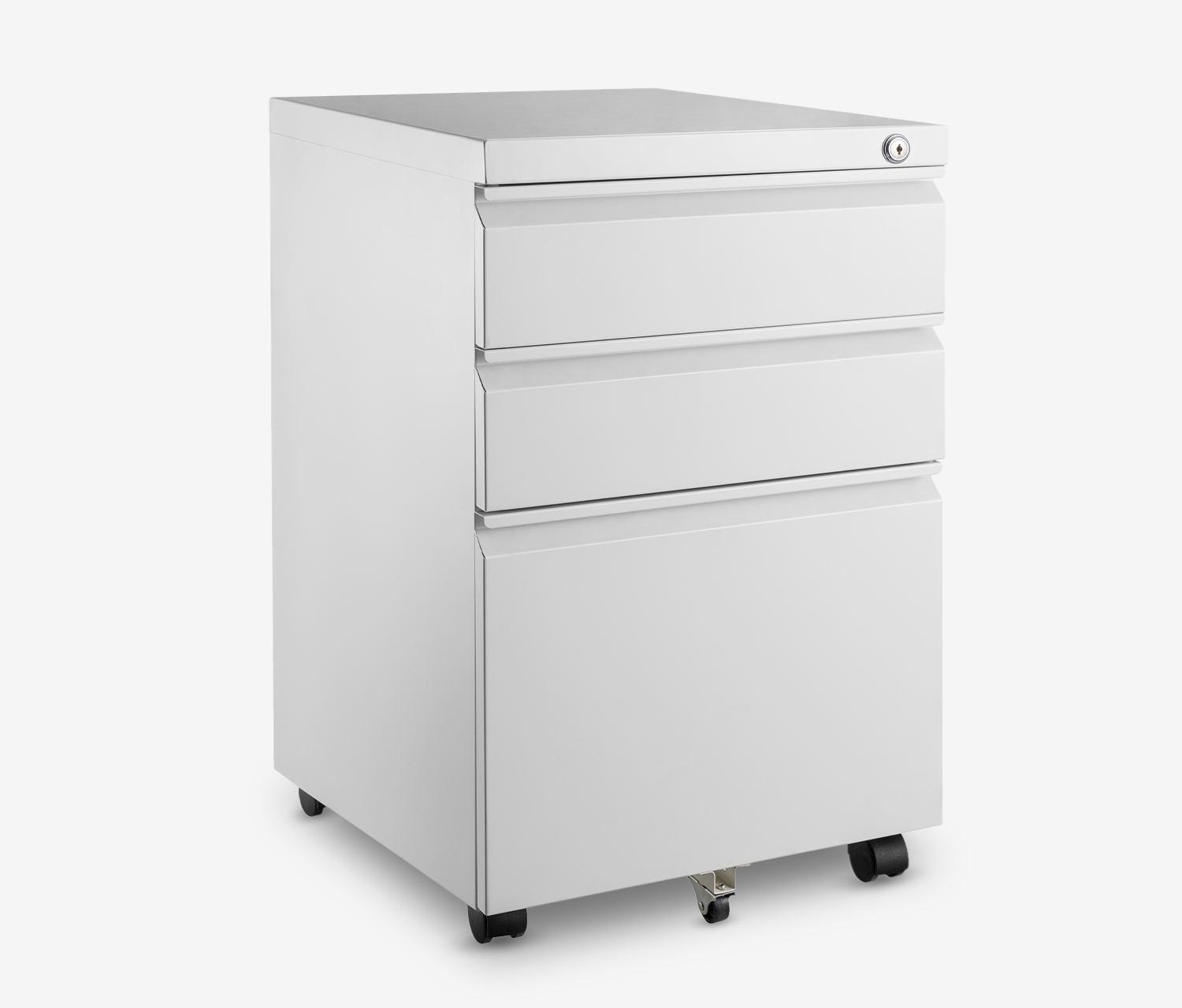 Metalen rolcontainer wit - zonder frontpaneel