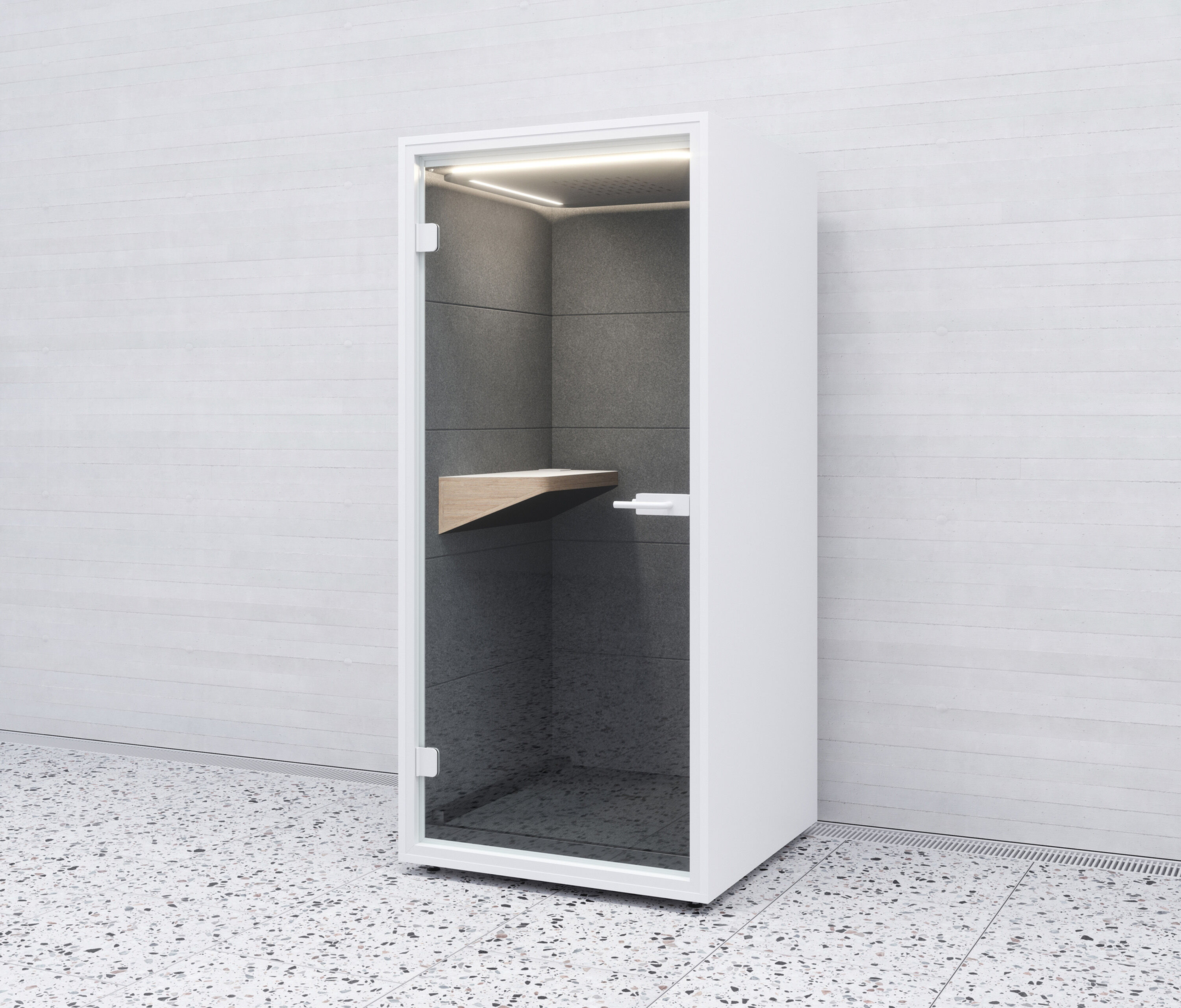 Telefooncel Single Wit Zwart Koffie Standaard