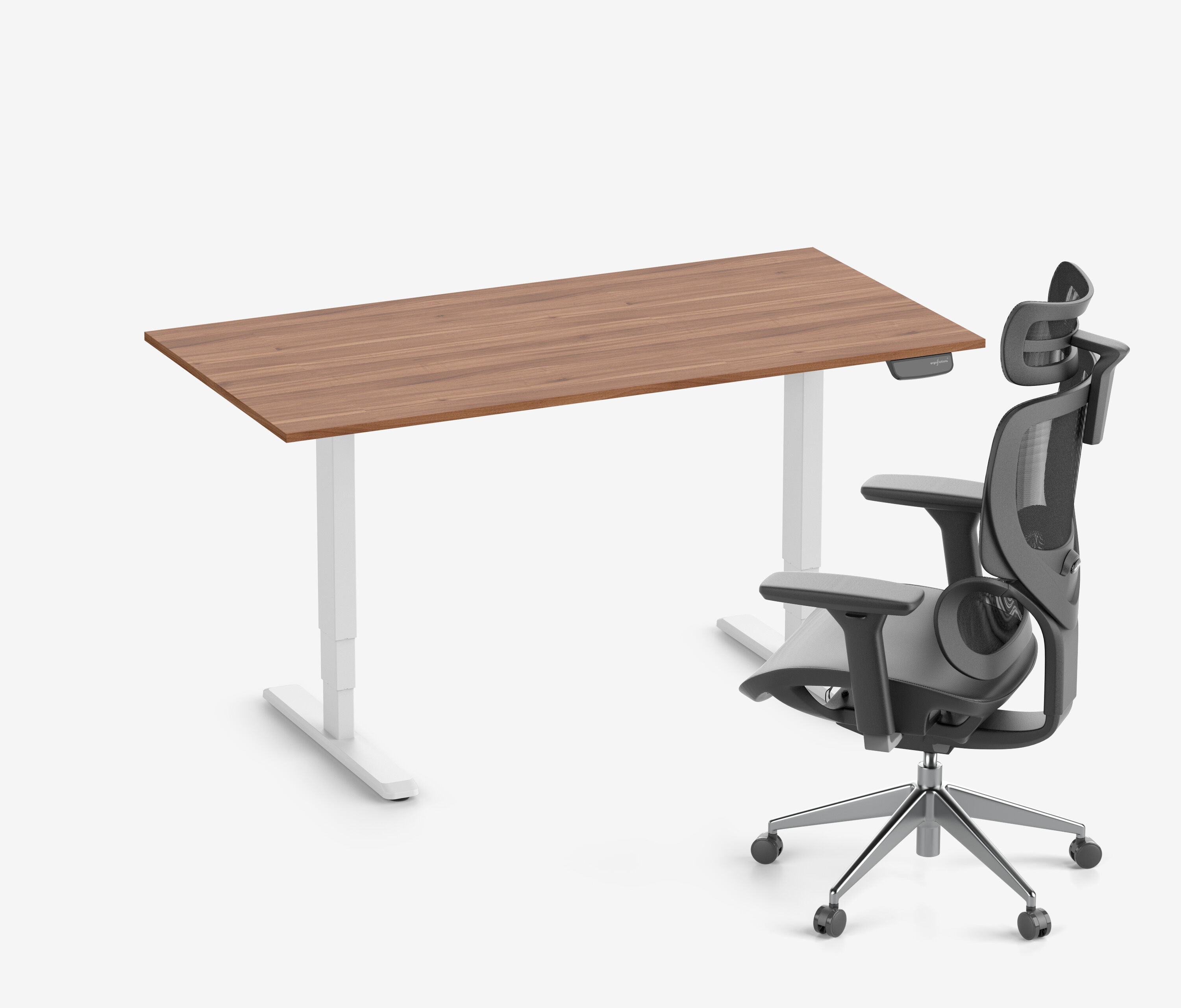 PRIMUS + Stoel Wit 160x80 Notenhout