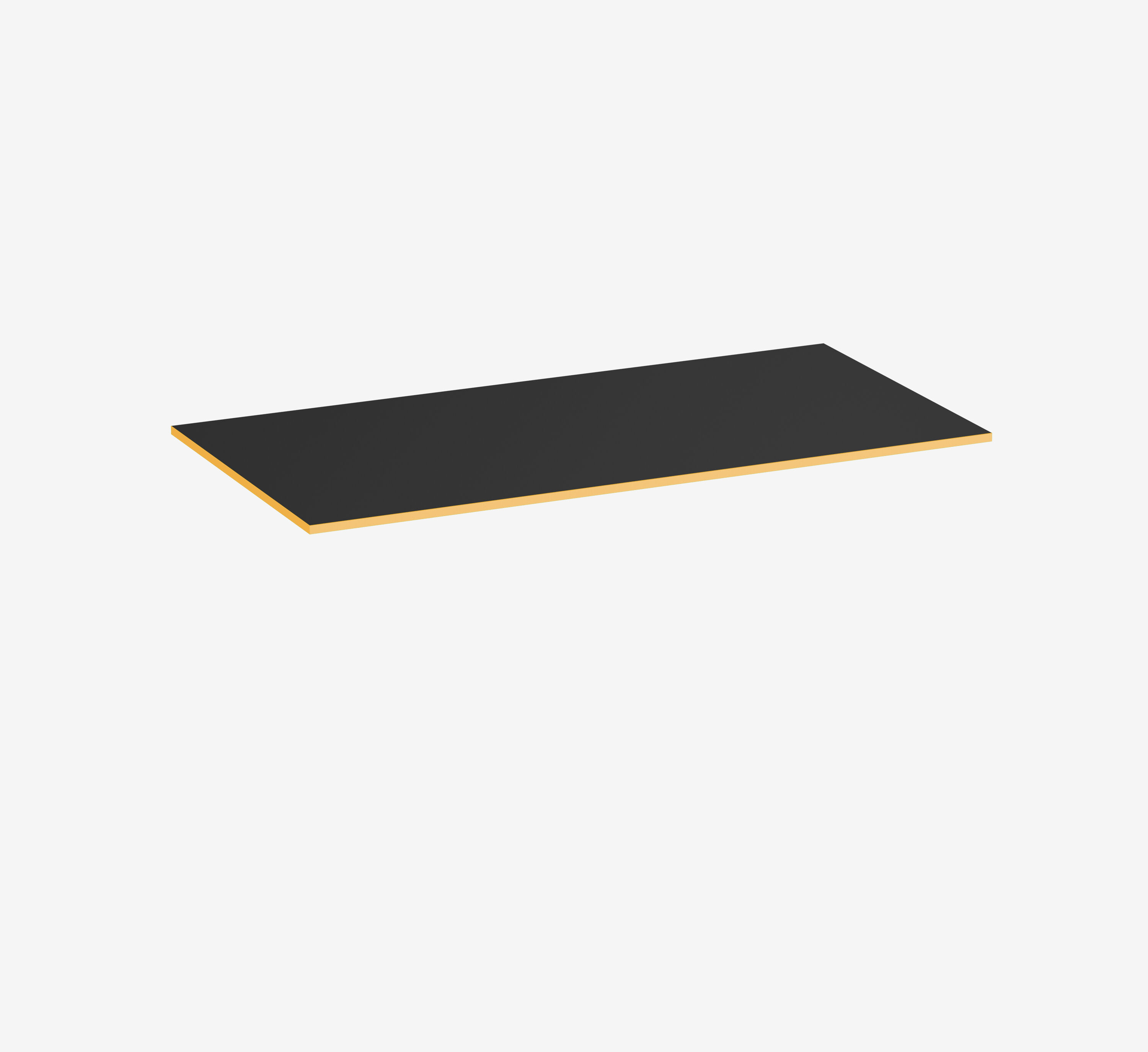 Gaming Tafelblad Rechthoek, Zwart, Klassiek, 1600 x 800 x 19 mm, Rand Sundown