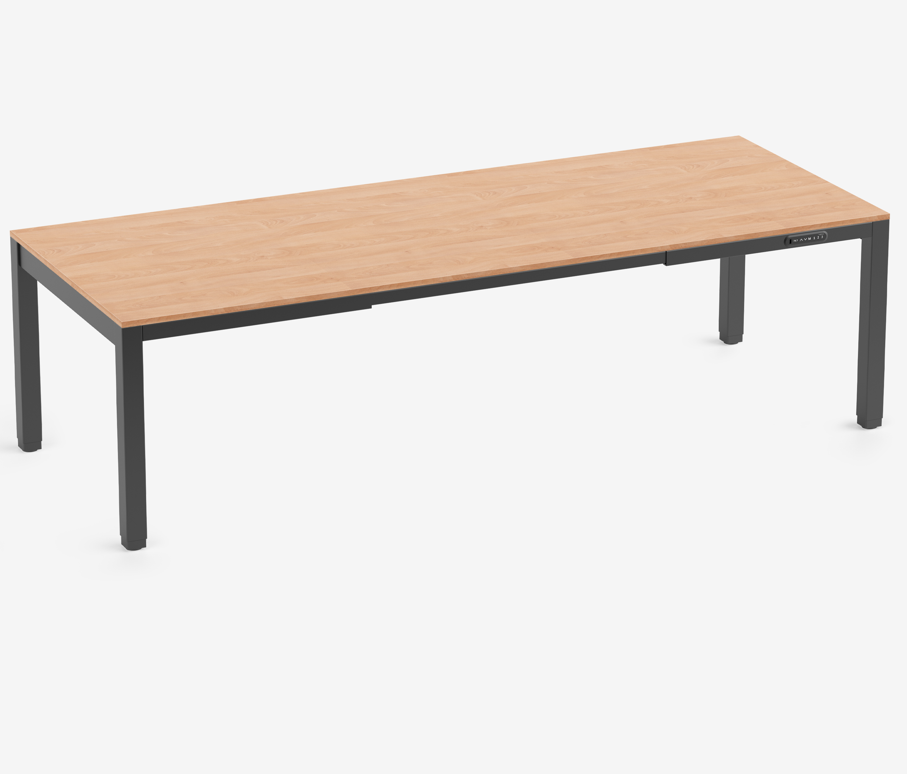 PRIMUS 4-poot bureau Zwart Beuken 2600 x 1000 x 25 mm