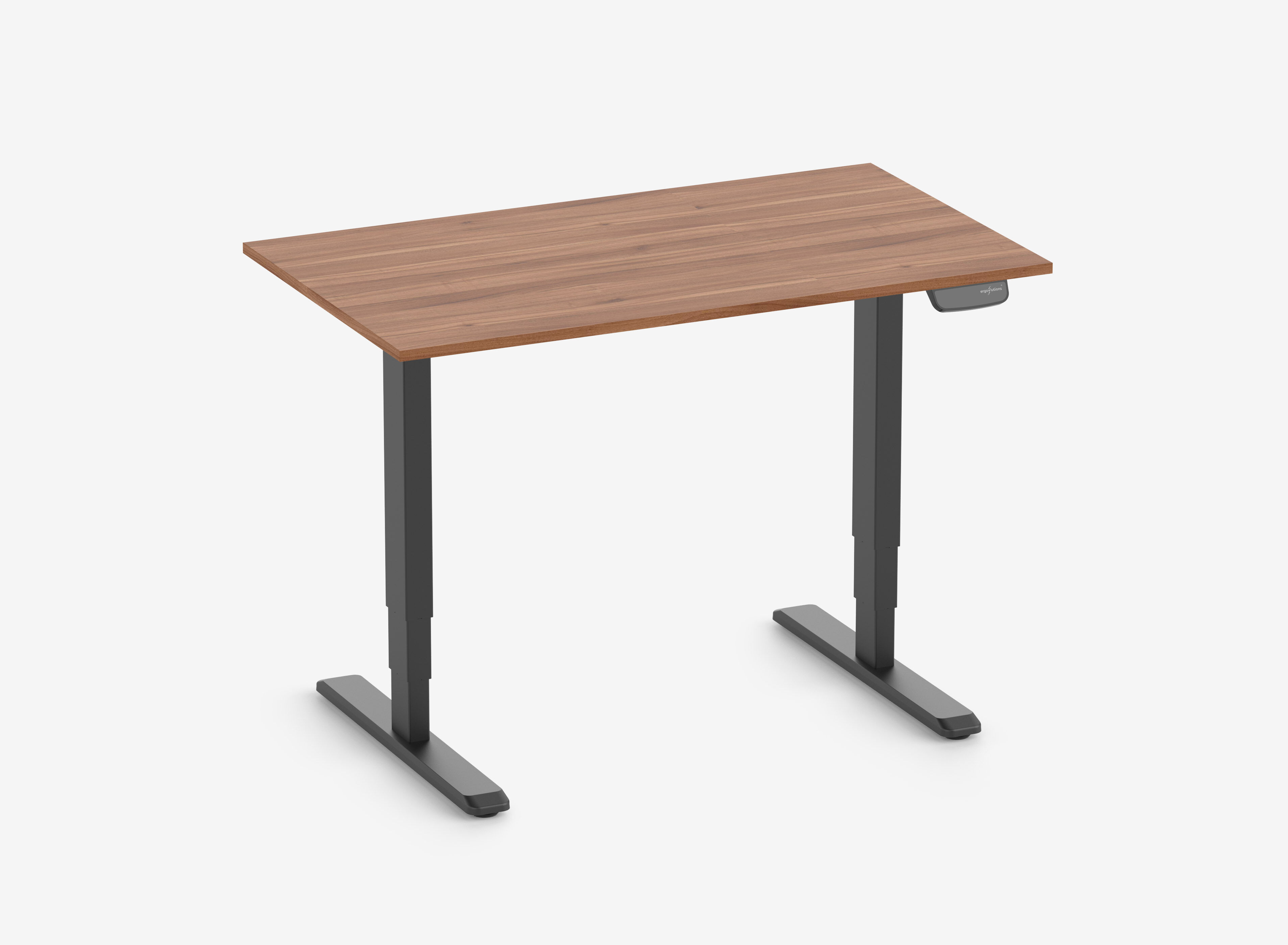 PRIMUS Rechthoekig bureau, frame zwart, tafelblad 1200 x 700 x 19 mm walnoot