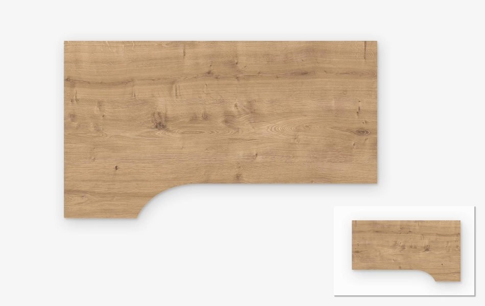 Vrije-vorm tafelblad melamine coating in 3 maten