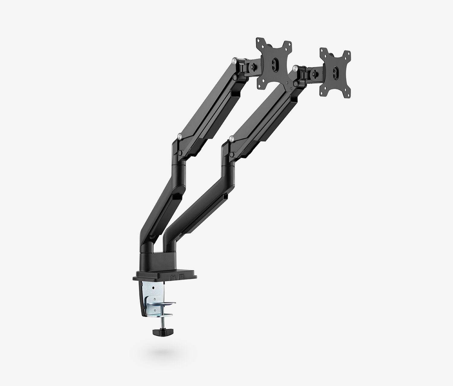 Dubbele gasveer monitorarm - zwart