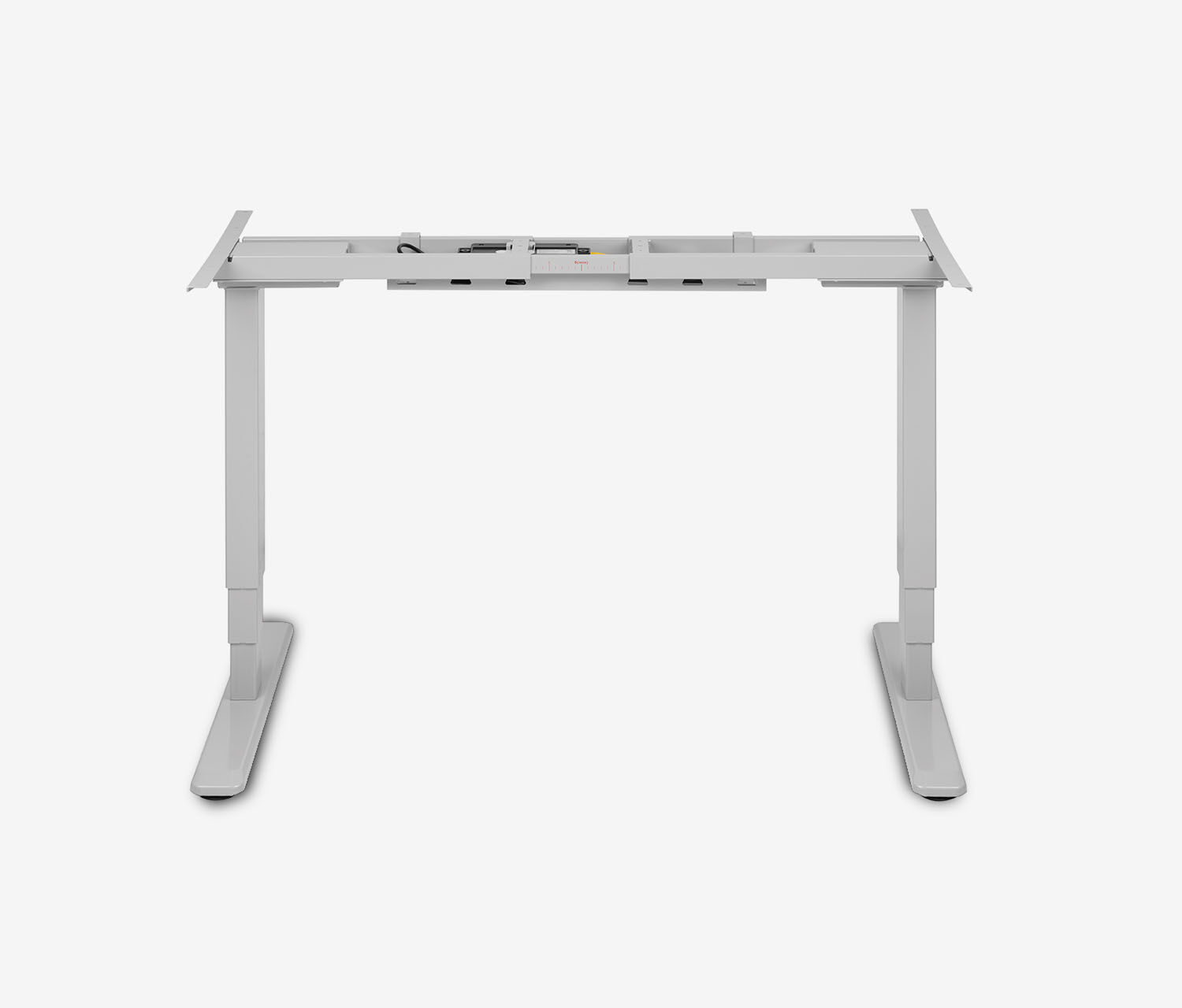 PRIMUS Vrijvorm bureau, frame grijs 1800 x 800/1000 x 25 mm walnoot, uitvoering rechts