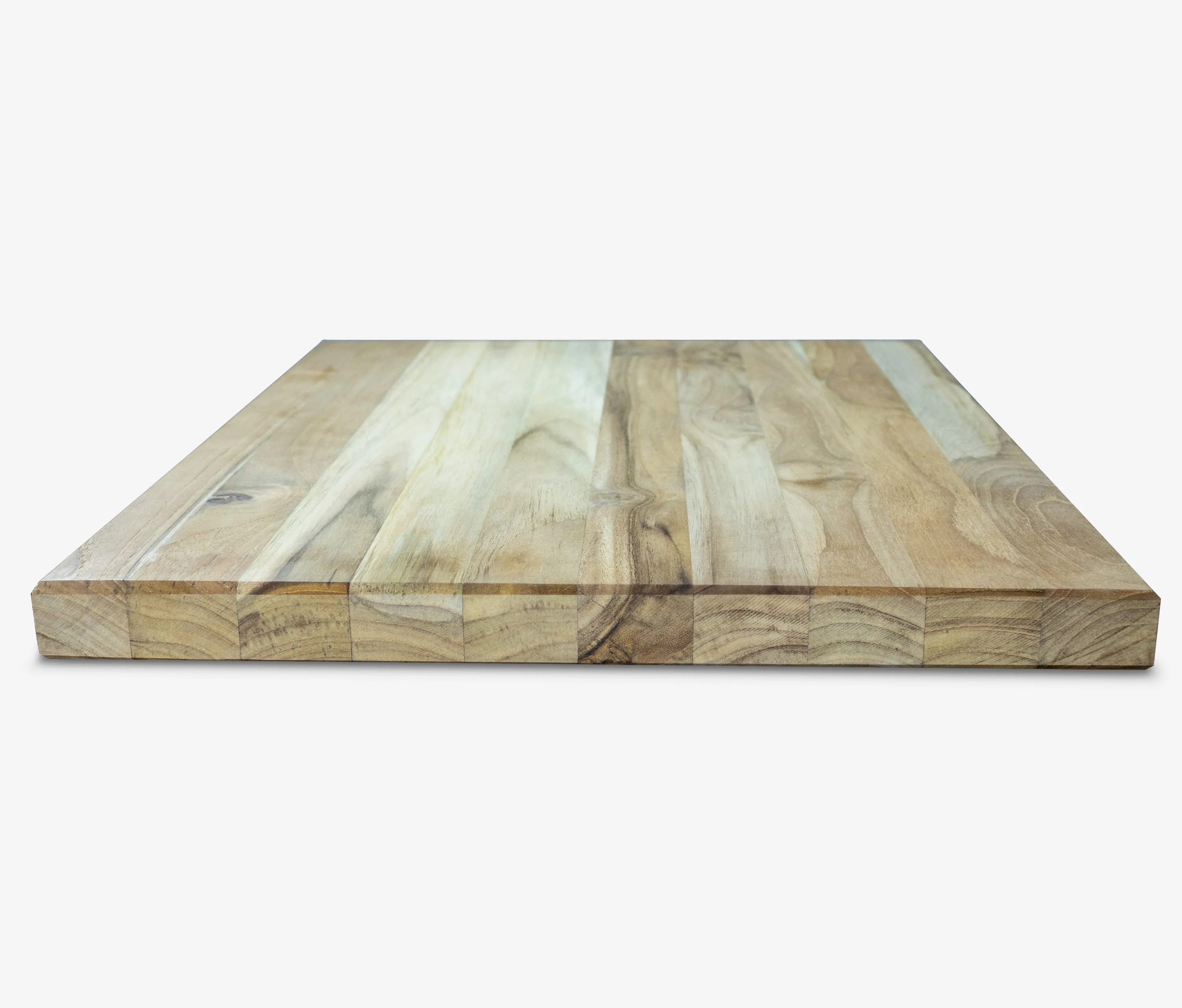 Teak tafelblad met doorlopende latten