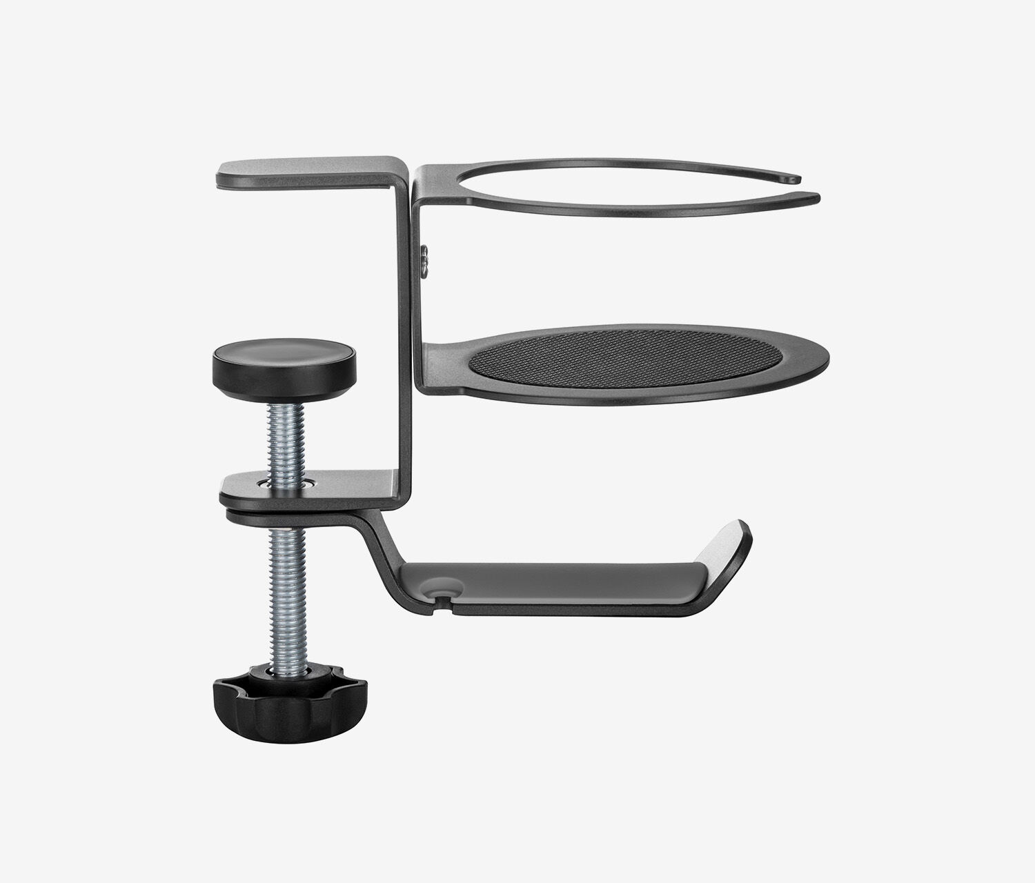 Headset houder met geïntegreerde bekerhouder