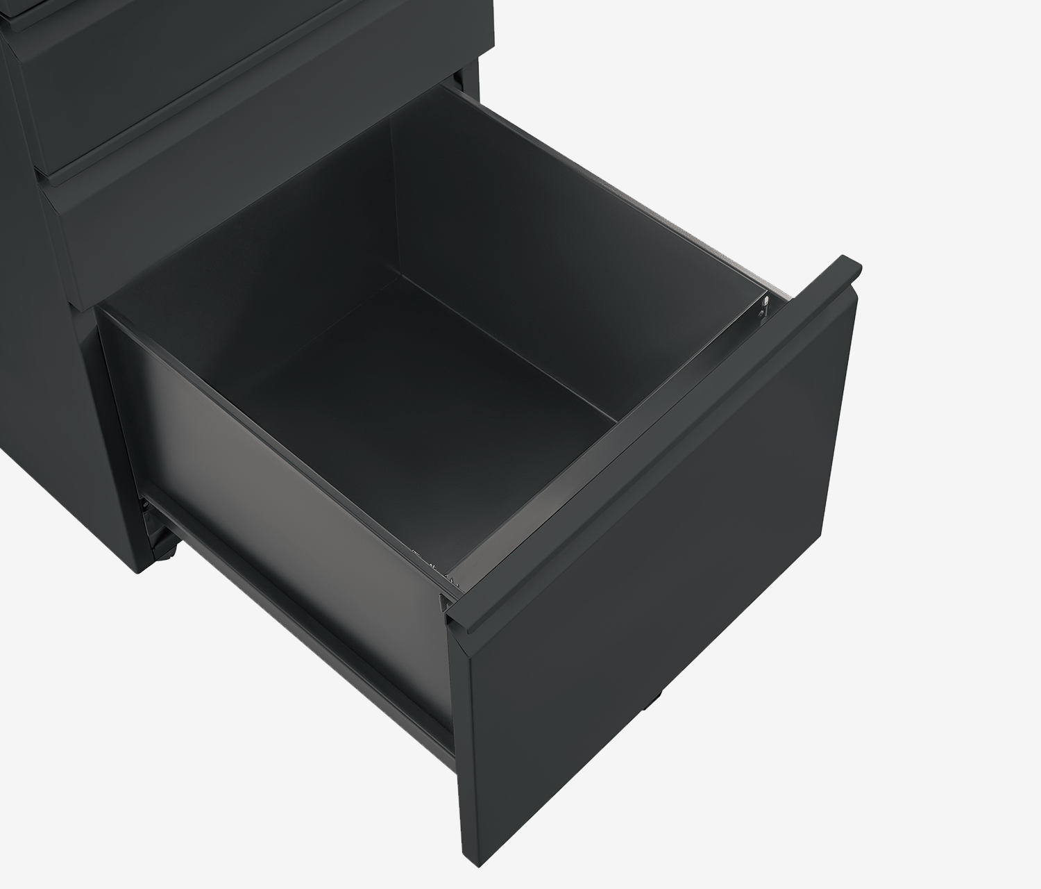 Metalen rolcontainer Zwart Notenhout