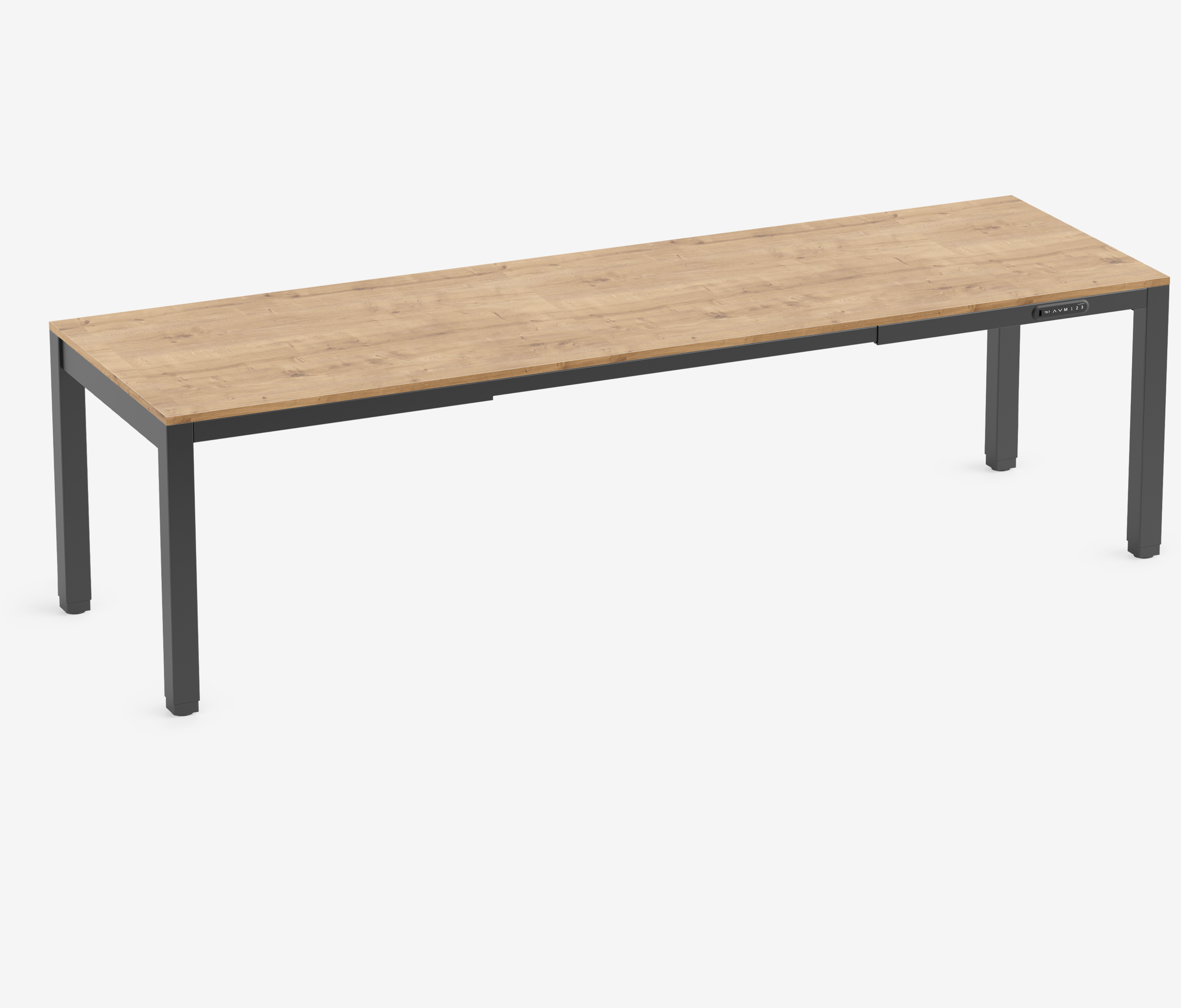 PRIMUS 4-poot bureau Zwart Eiken 2600 x 800 x 25 mm