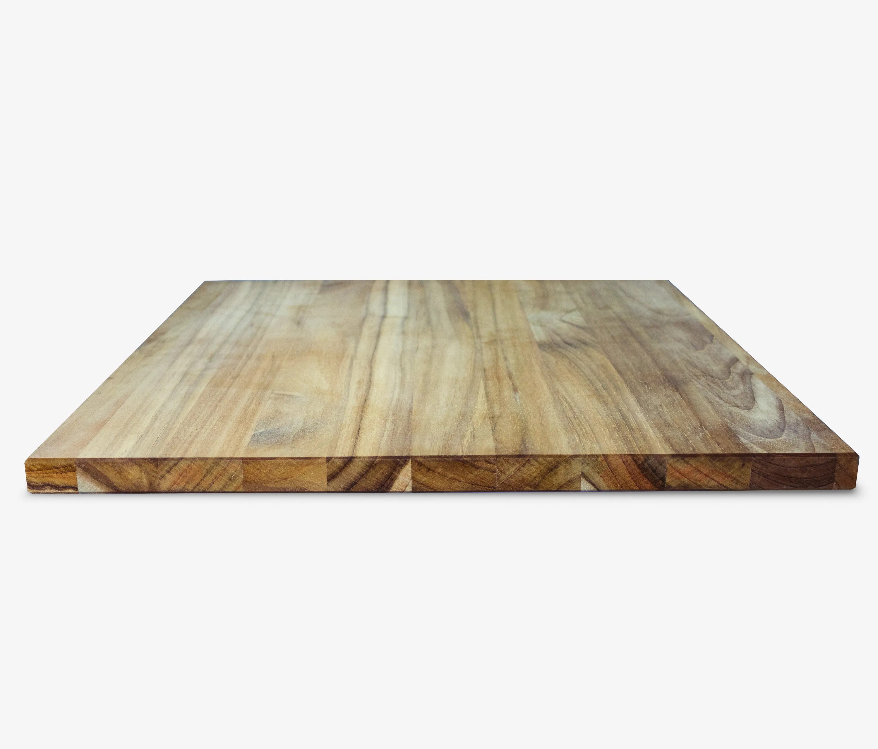 Teak tafelblad met doorlopende latten