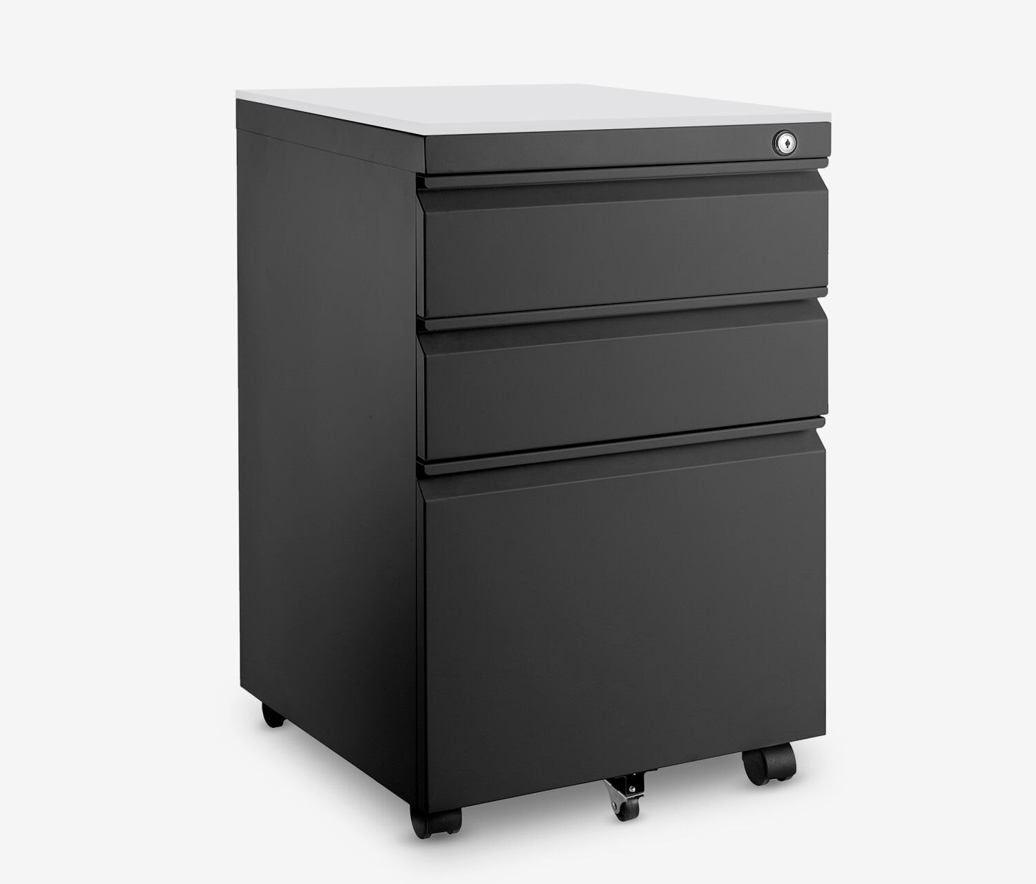 Metalen rolcontainer Zwart Lichtgrijs