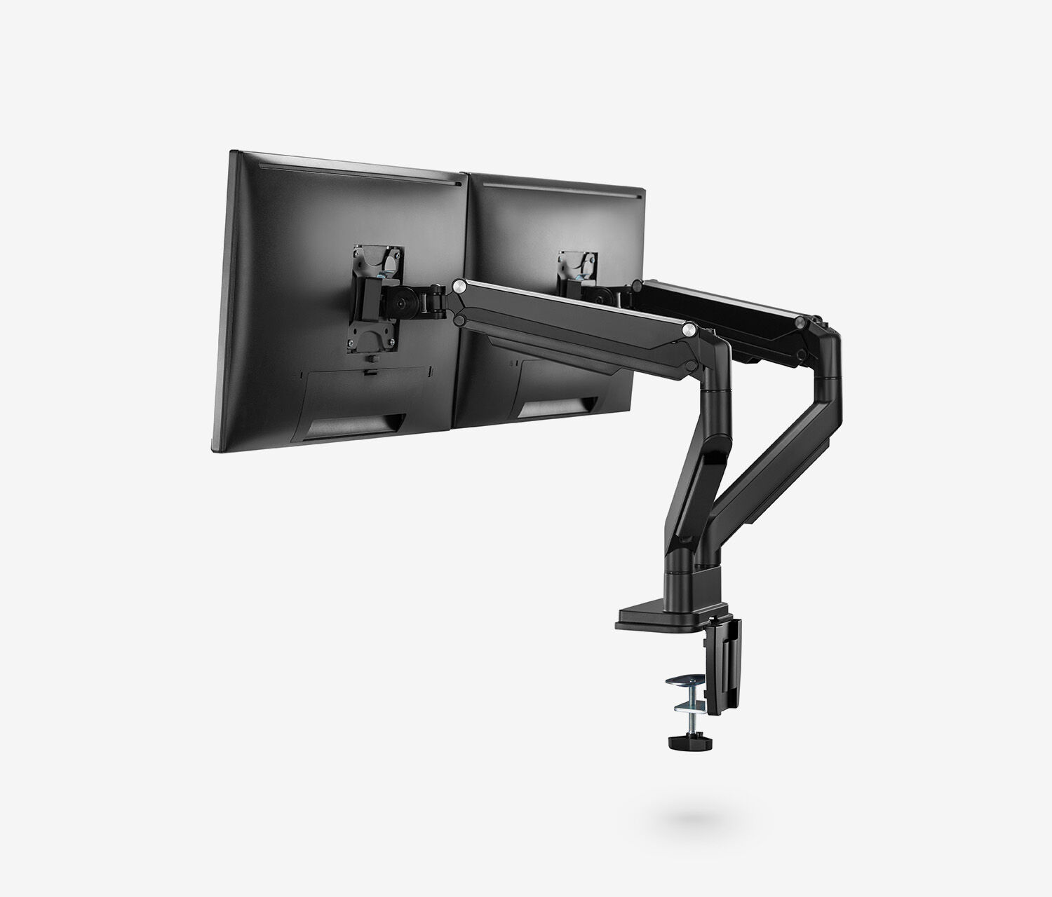 Dubbele gasveer monitorarm - zwart