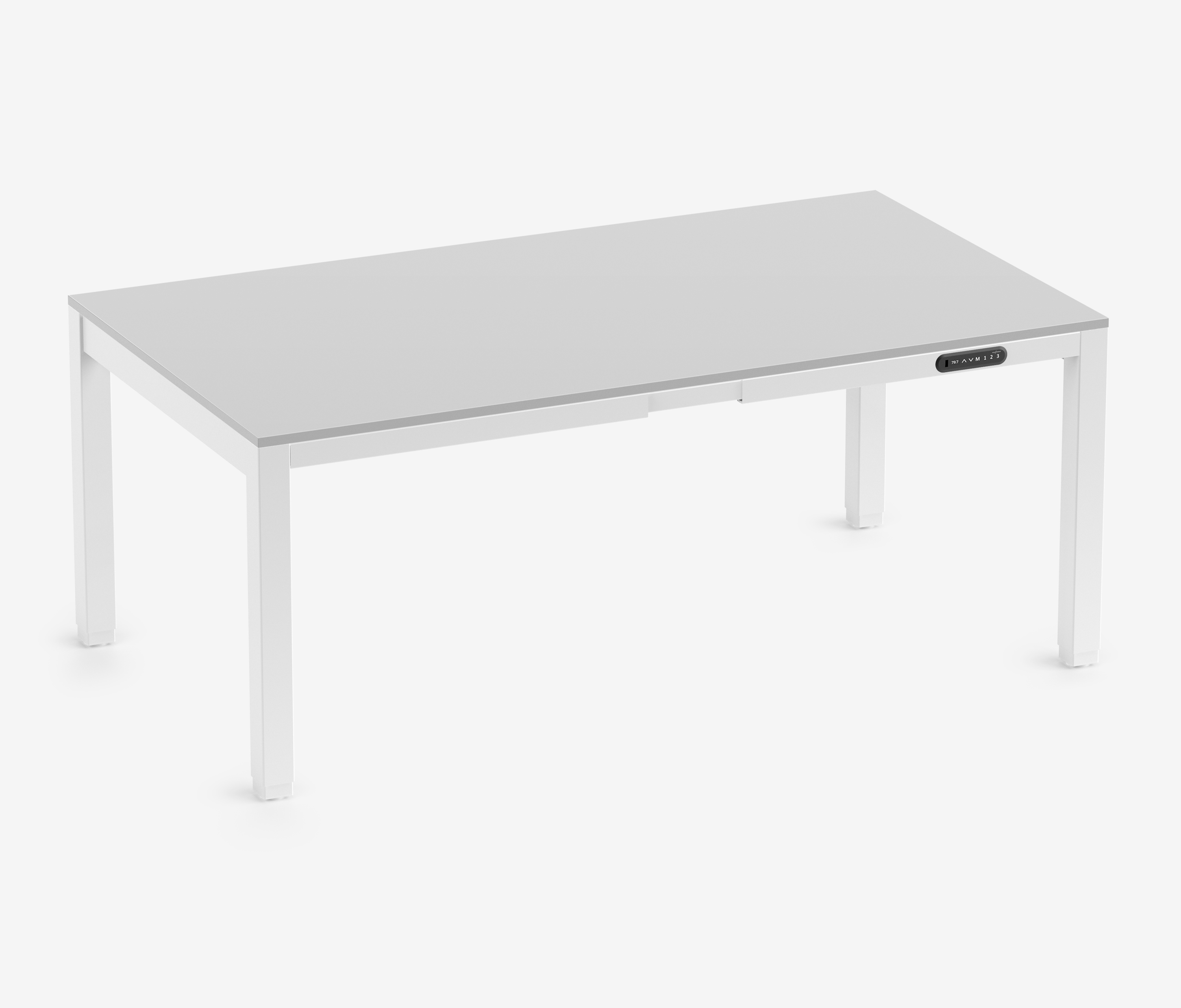 PRIMUS 4-poot bureau Wit Lichtgrijs 1800 x 1000 x 25 mm