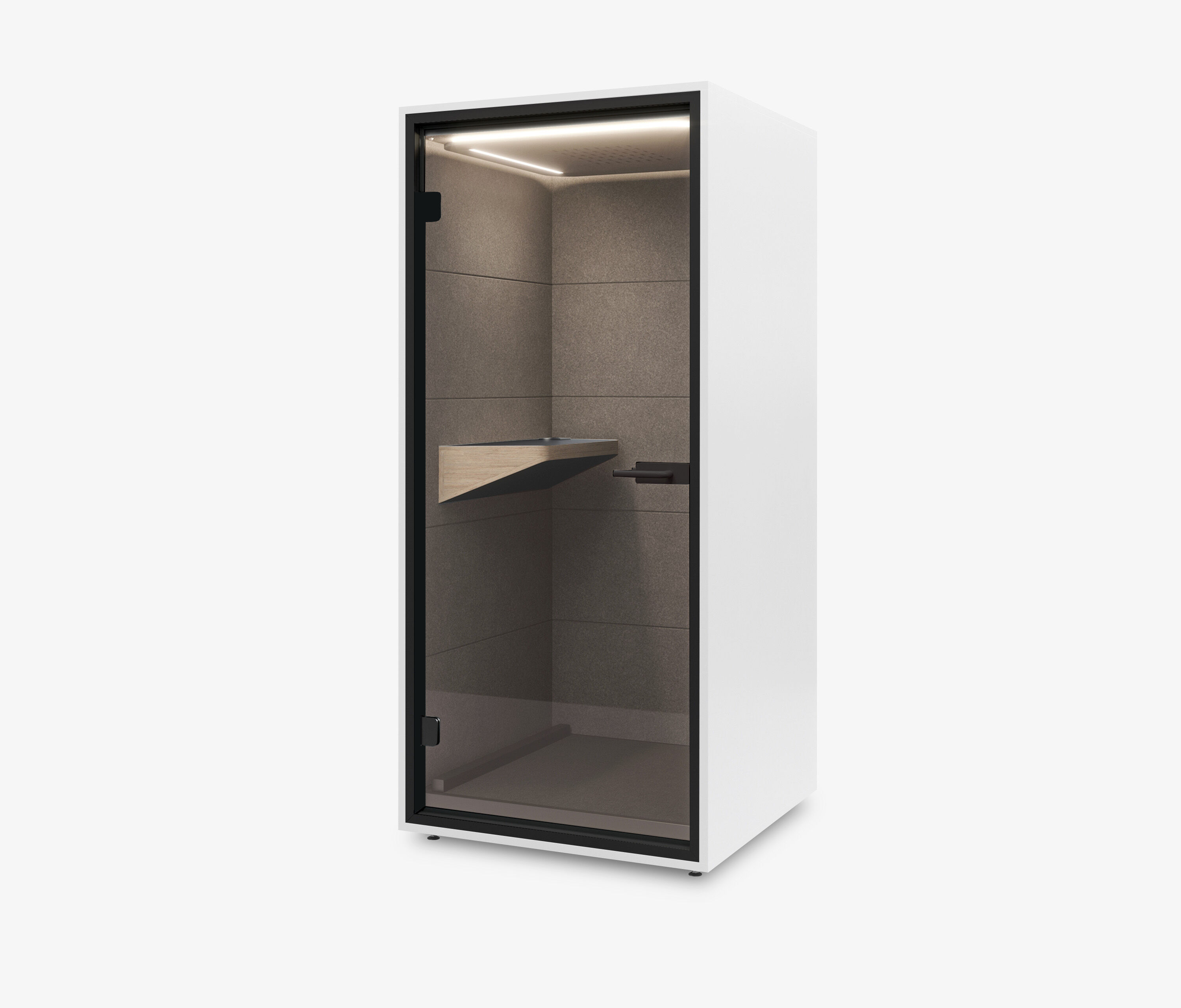 Telefooncel Single Wit Zwart Koffie Standaard