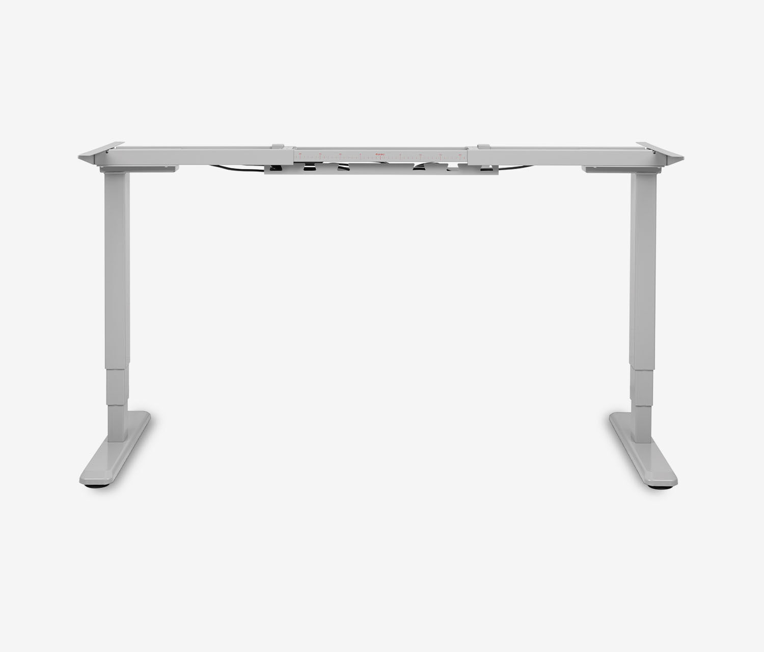 PRIMUS Vrijvorm bureau, frame grijs 1800 x 800/1000 x 25 mm eiken, uitvoering rechts