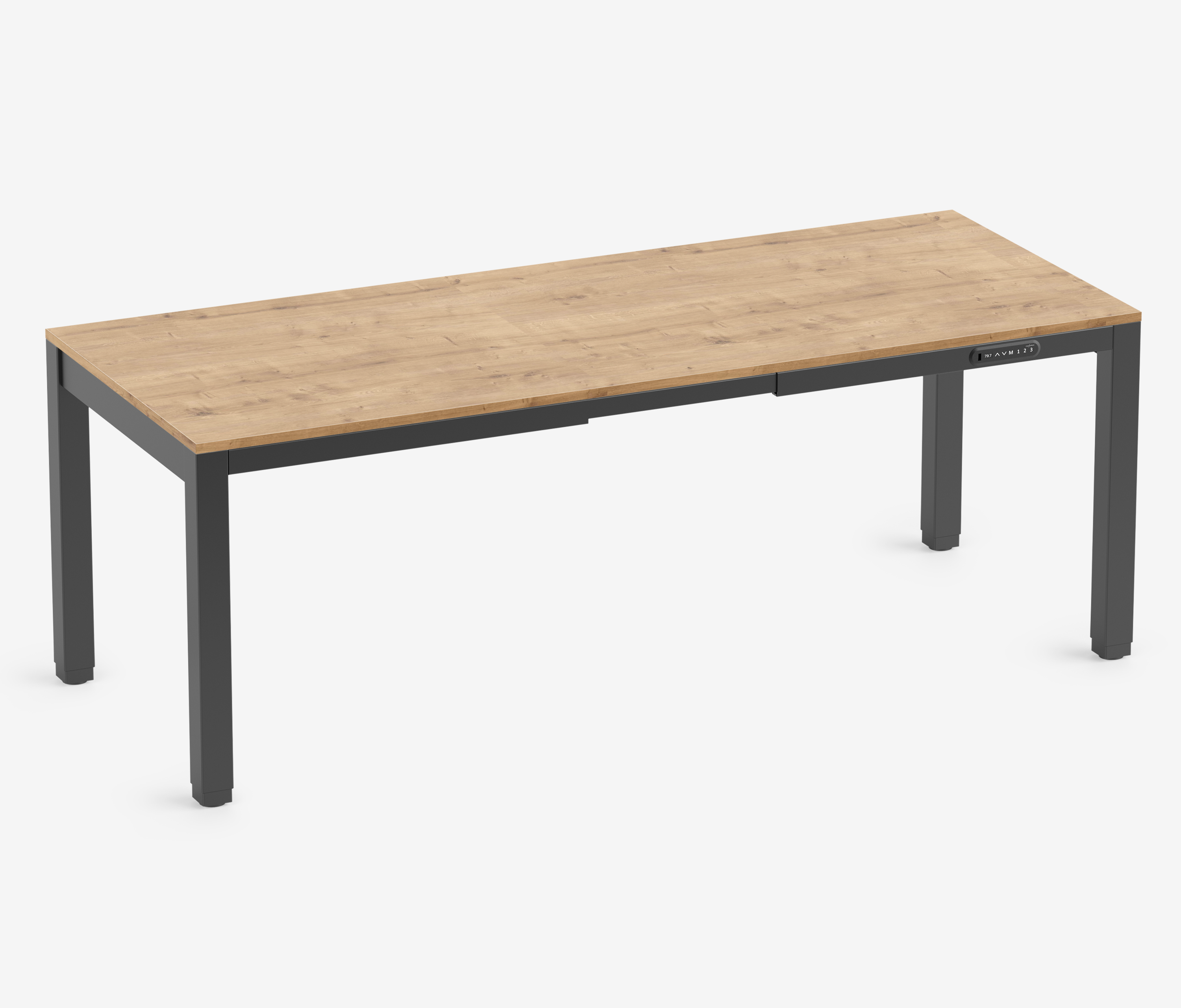 PRIMUS 4-poot bureau Zwart Eiken 2000 x 800 x 25 mm