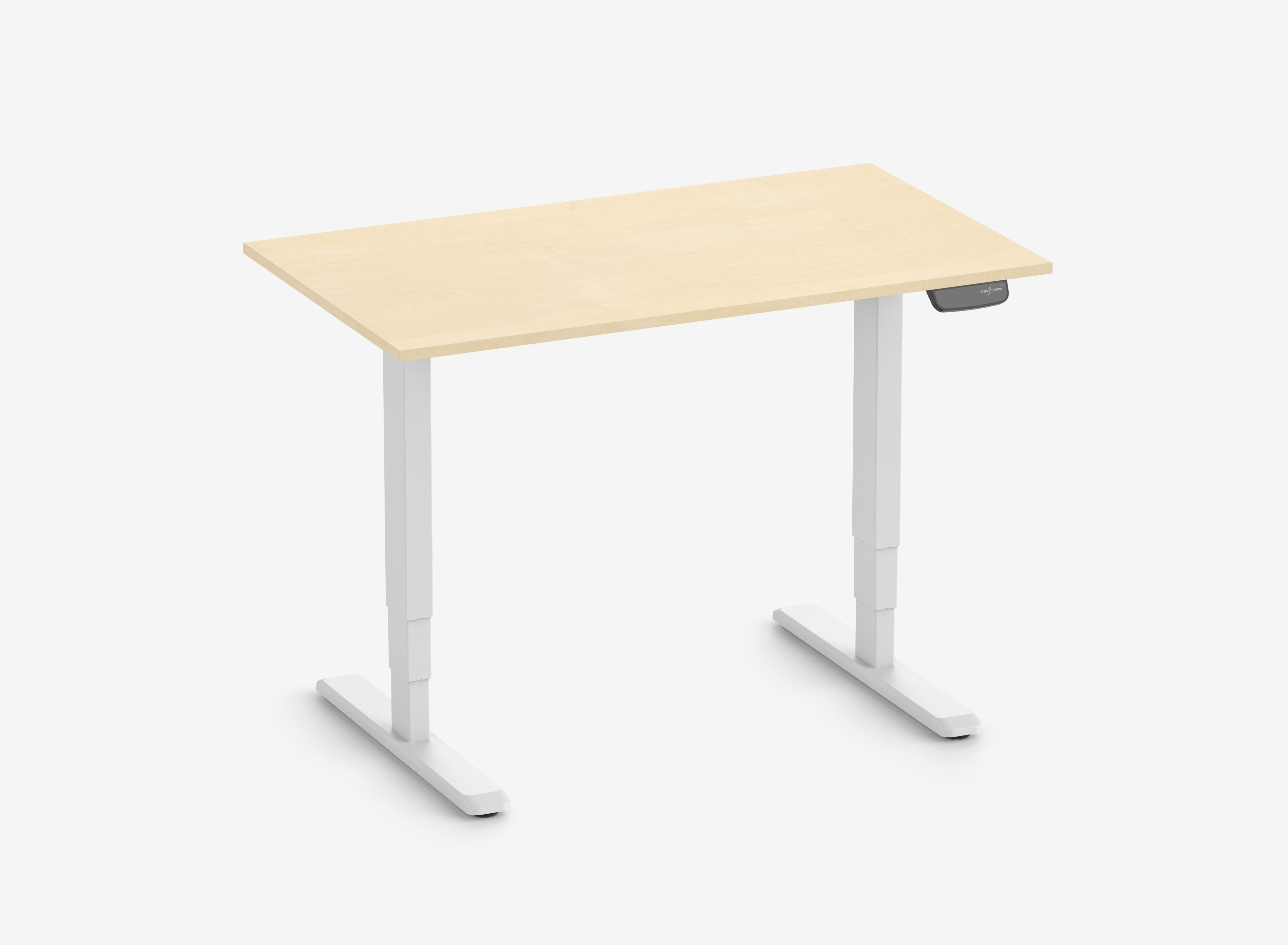 PRIMUS Speed rechthoekig bureau, frame wit, tafelblad 1200 x 700 x 25 mm berkenhout
