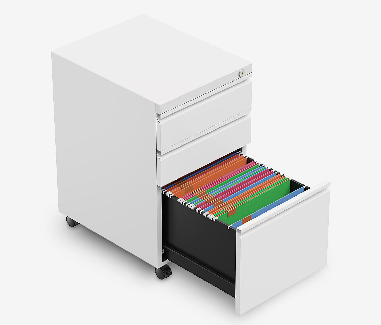 Metalen rolcontainer Wit Lichtgrijs