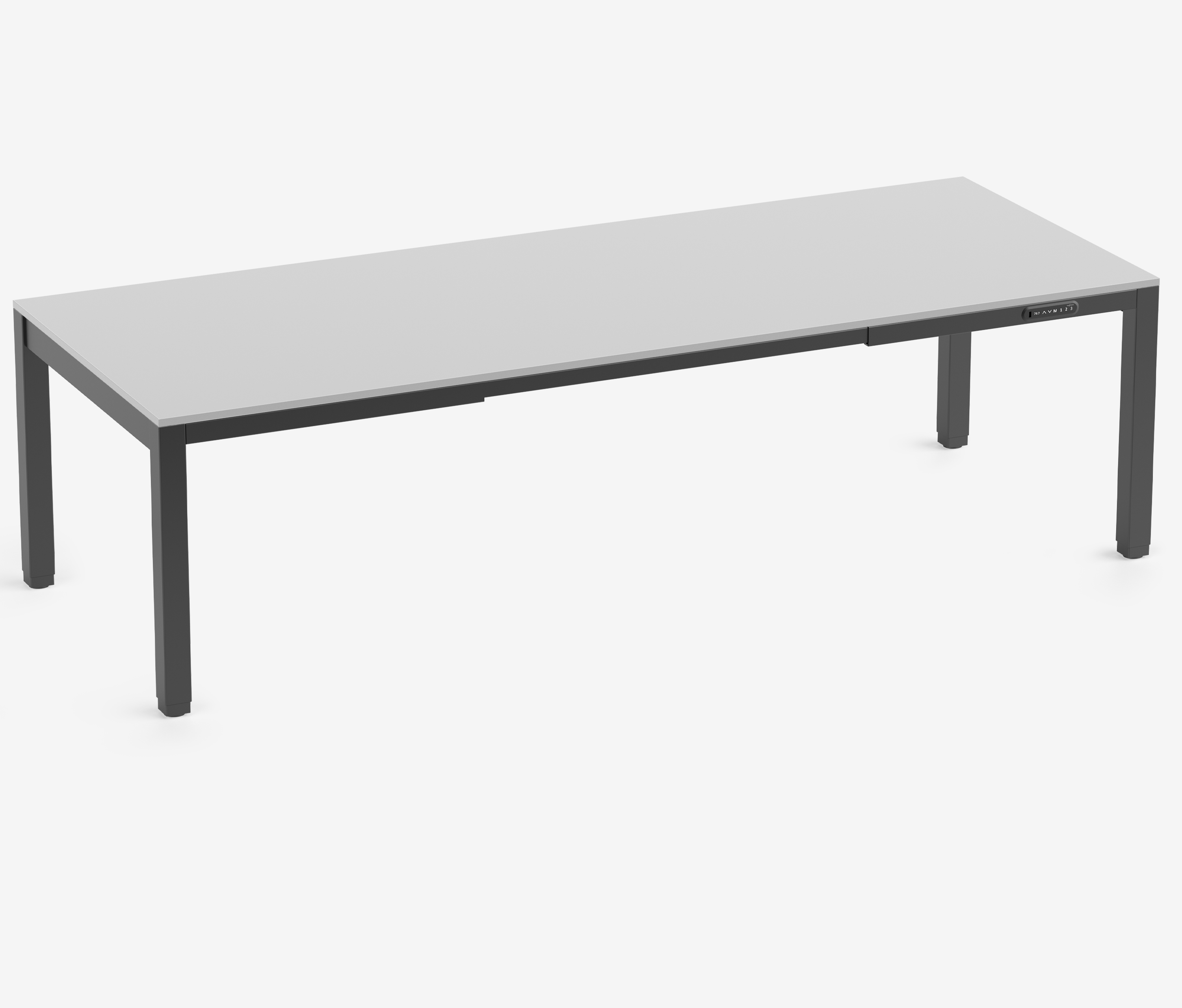 PRIMUS 4-poot bureau Zwart Lichtgrijs 2600 x 1000 x 25 mm