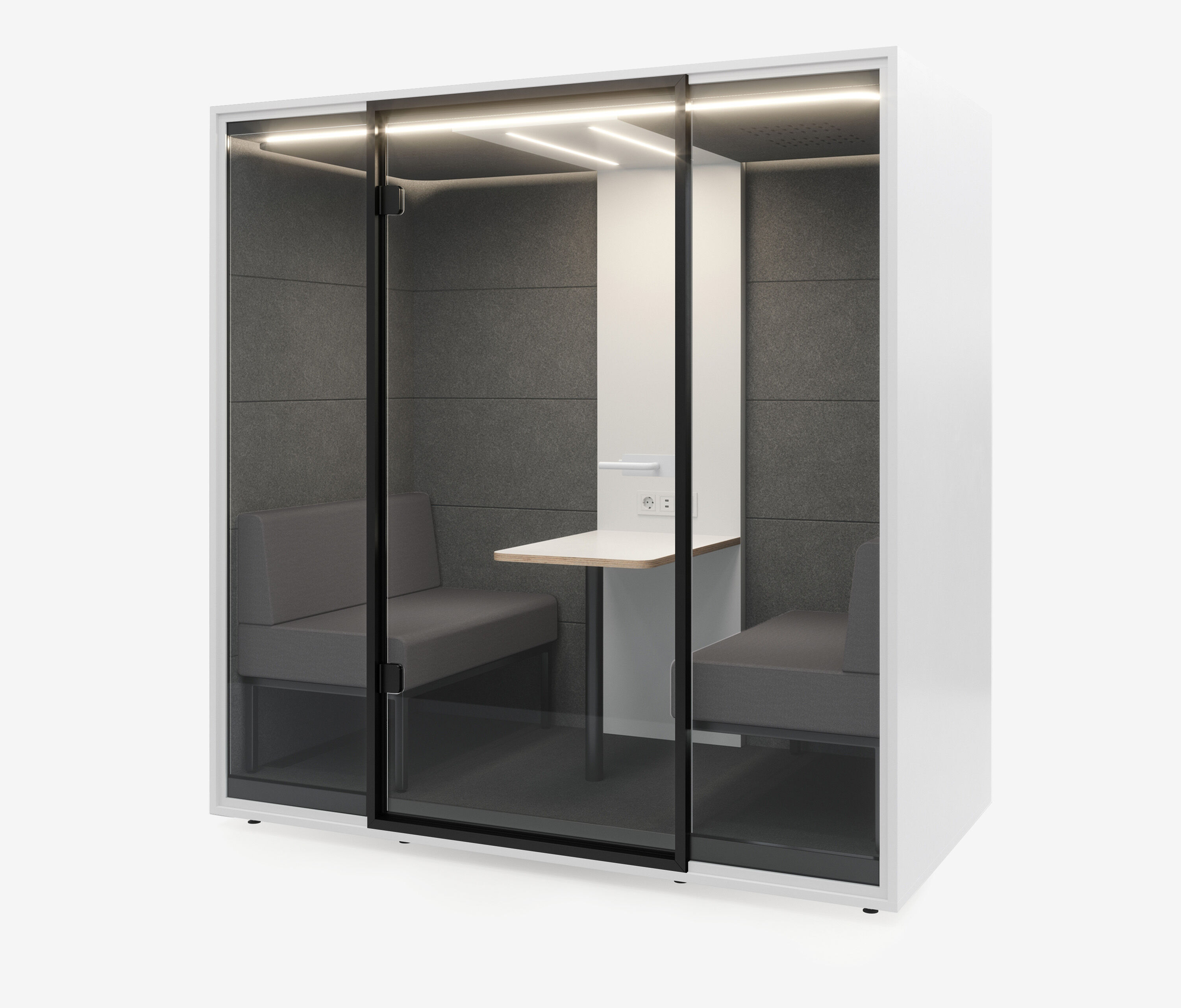 Meetingbox Quattro Wit Wit Grijs Lichtgrijs Standaard Zwart